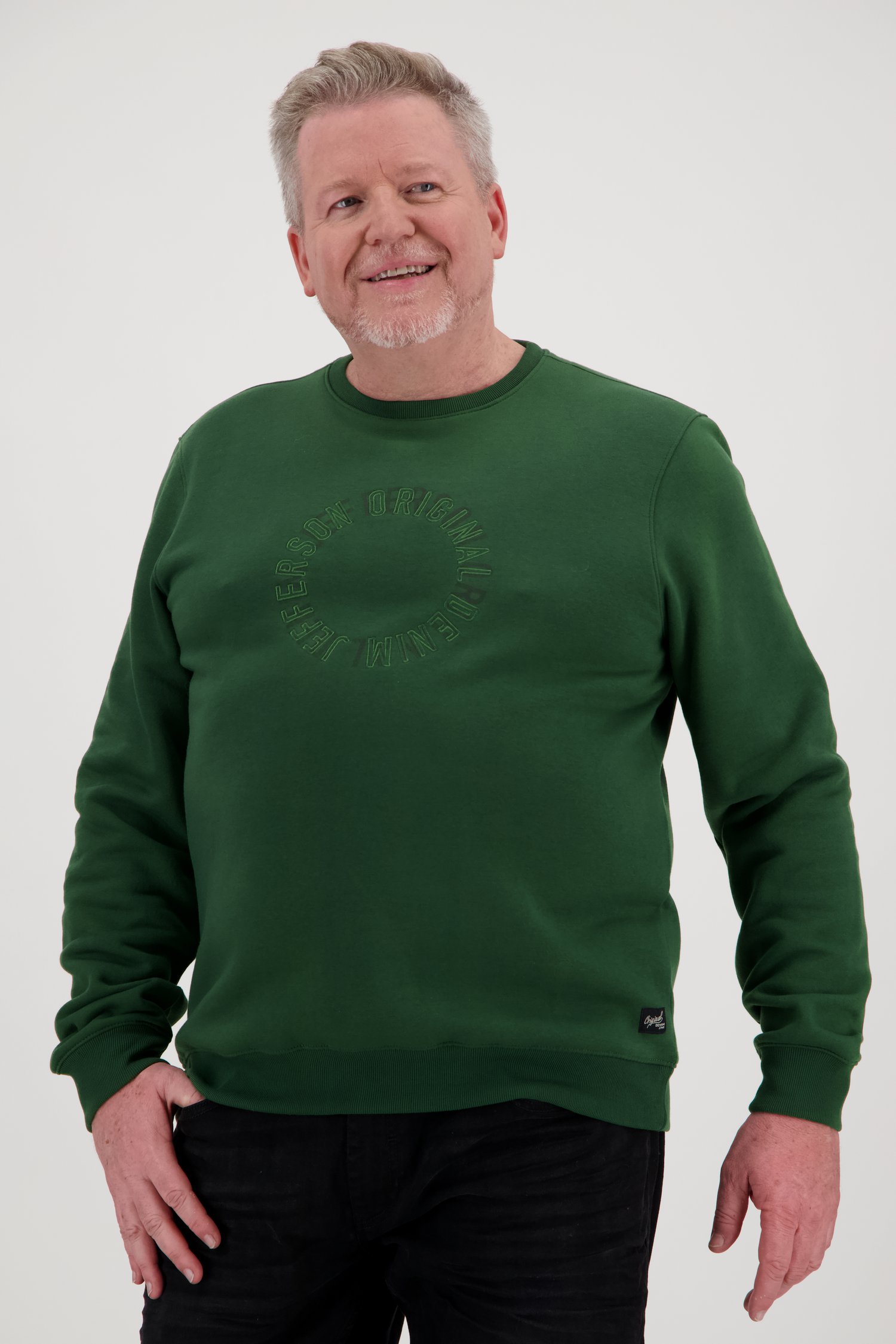 Groene sweater met ronde hals van Jefferson 3095007 e5