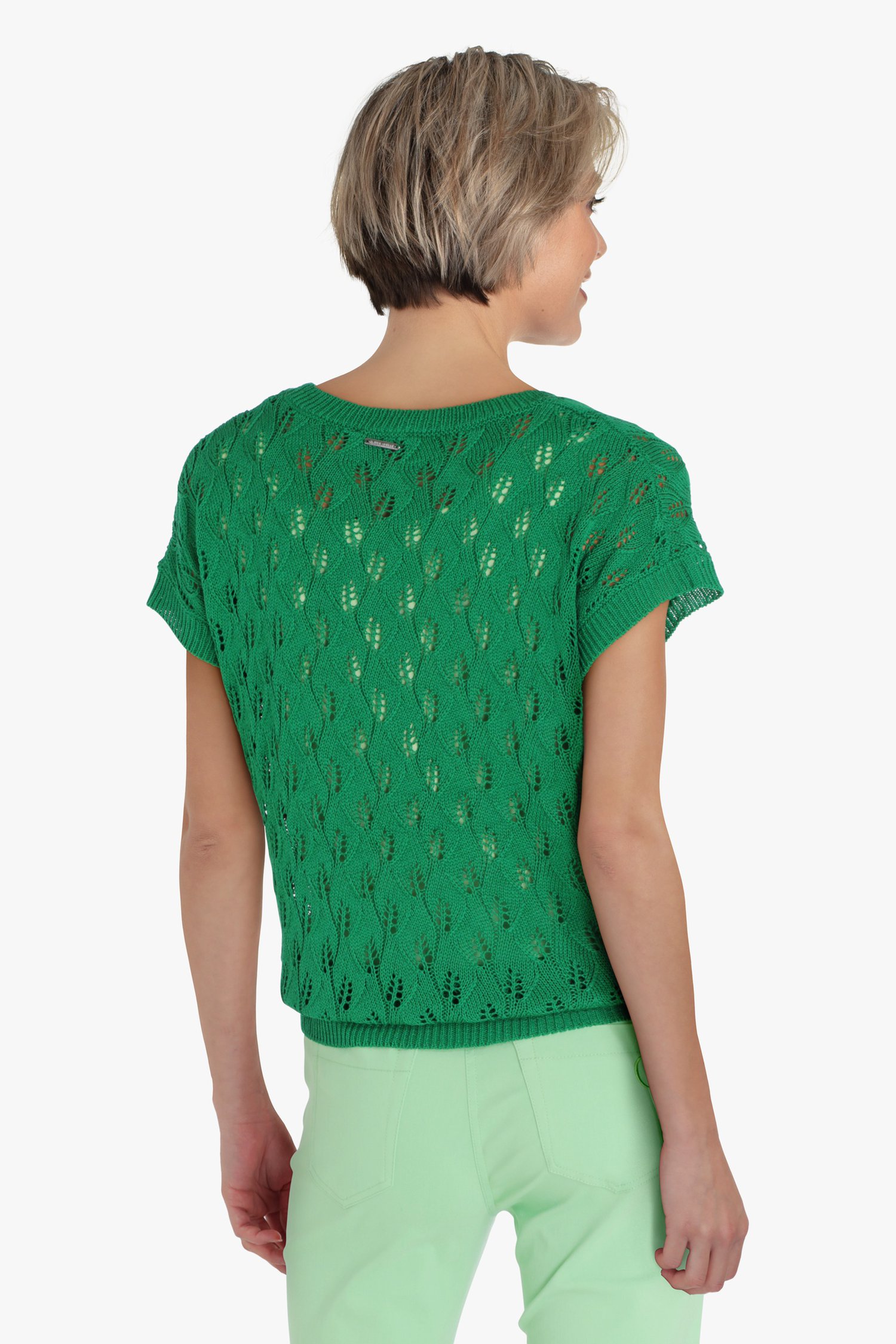 Groene trui met doorschijnende structuur van Claude Arielle voor Dames