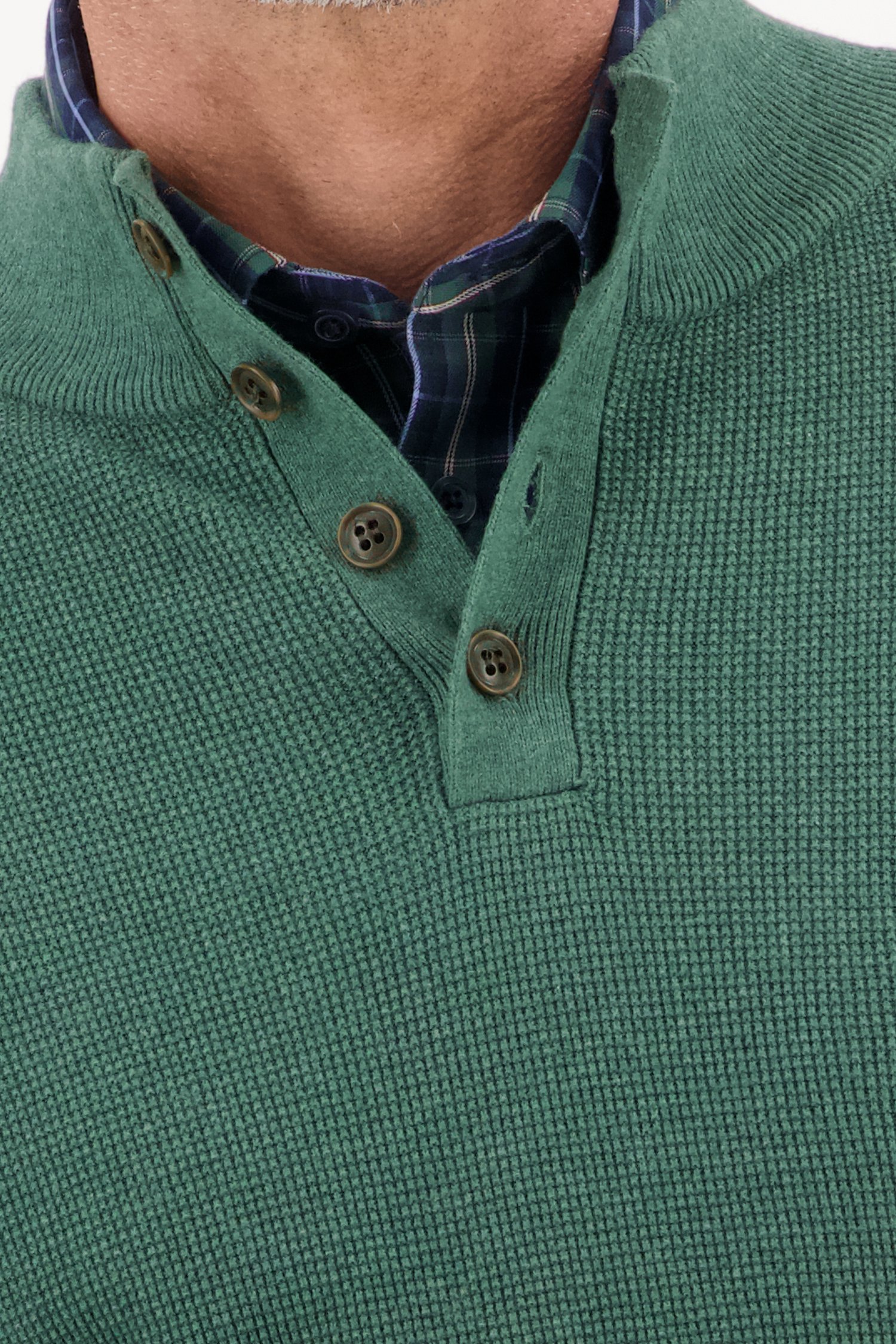 Groene trui met opstaande kraag van Dansaert Blue voor Heren