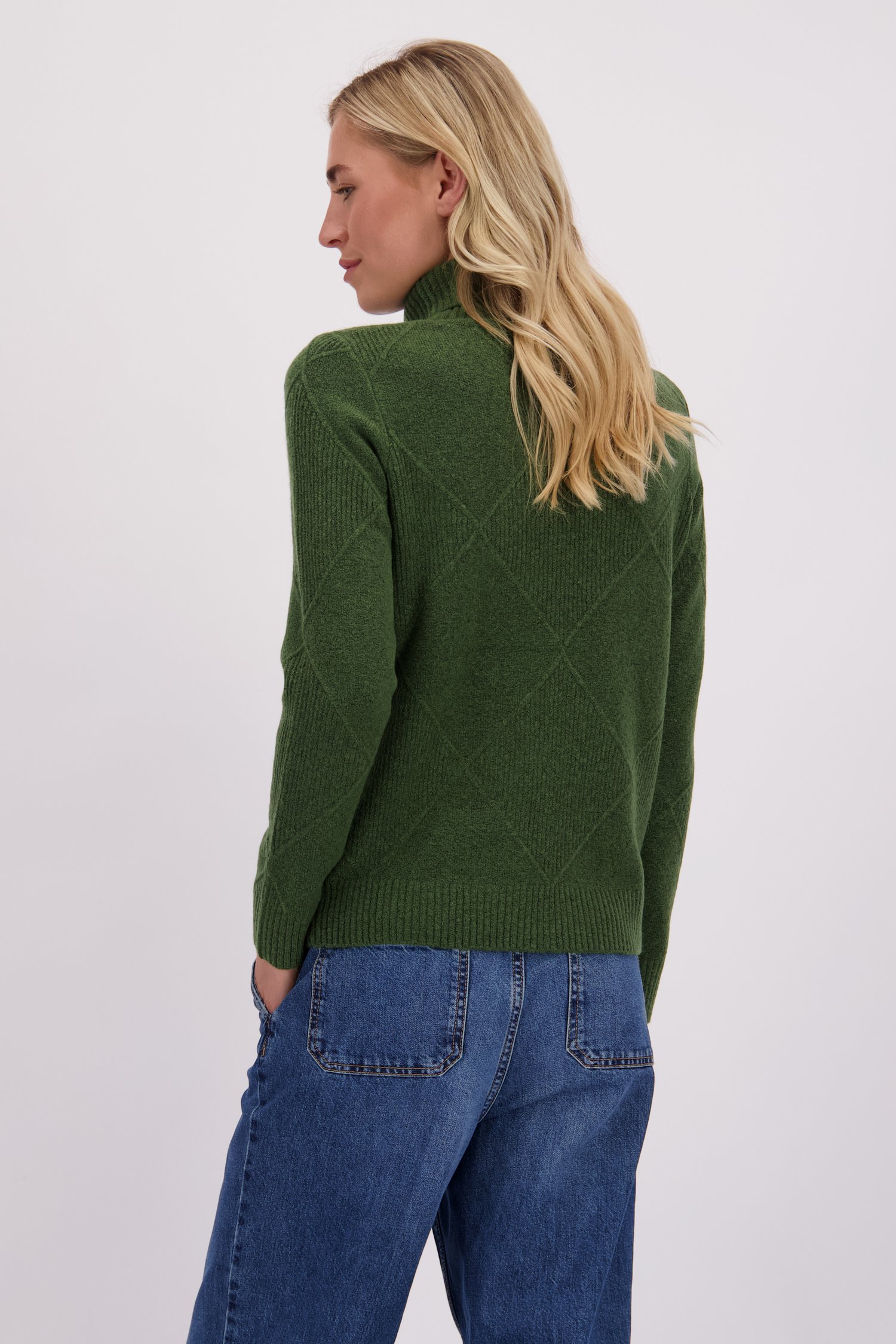 Achterkant van Groene trui met rolkraag door Liberty Island voor Dames