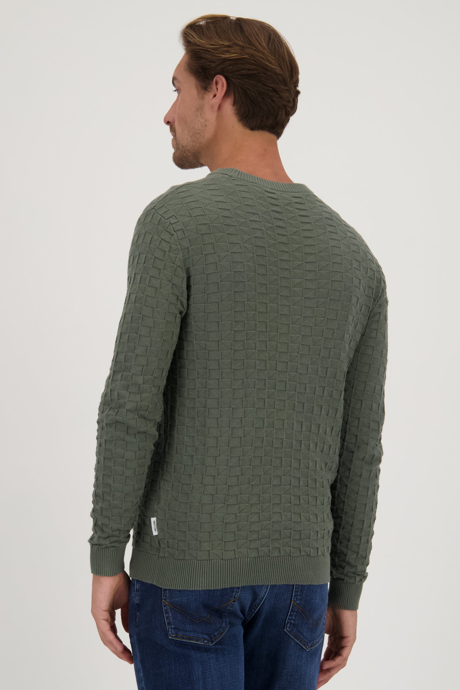 Groene trui met ronde hals van ONLY & SONS voor Heren