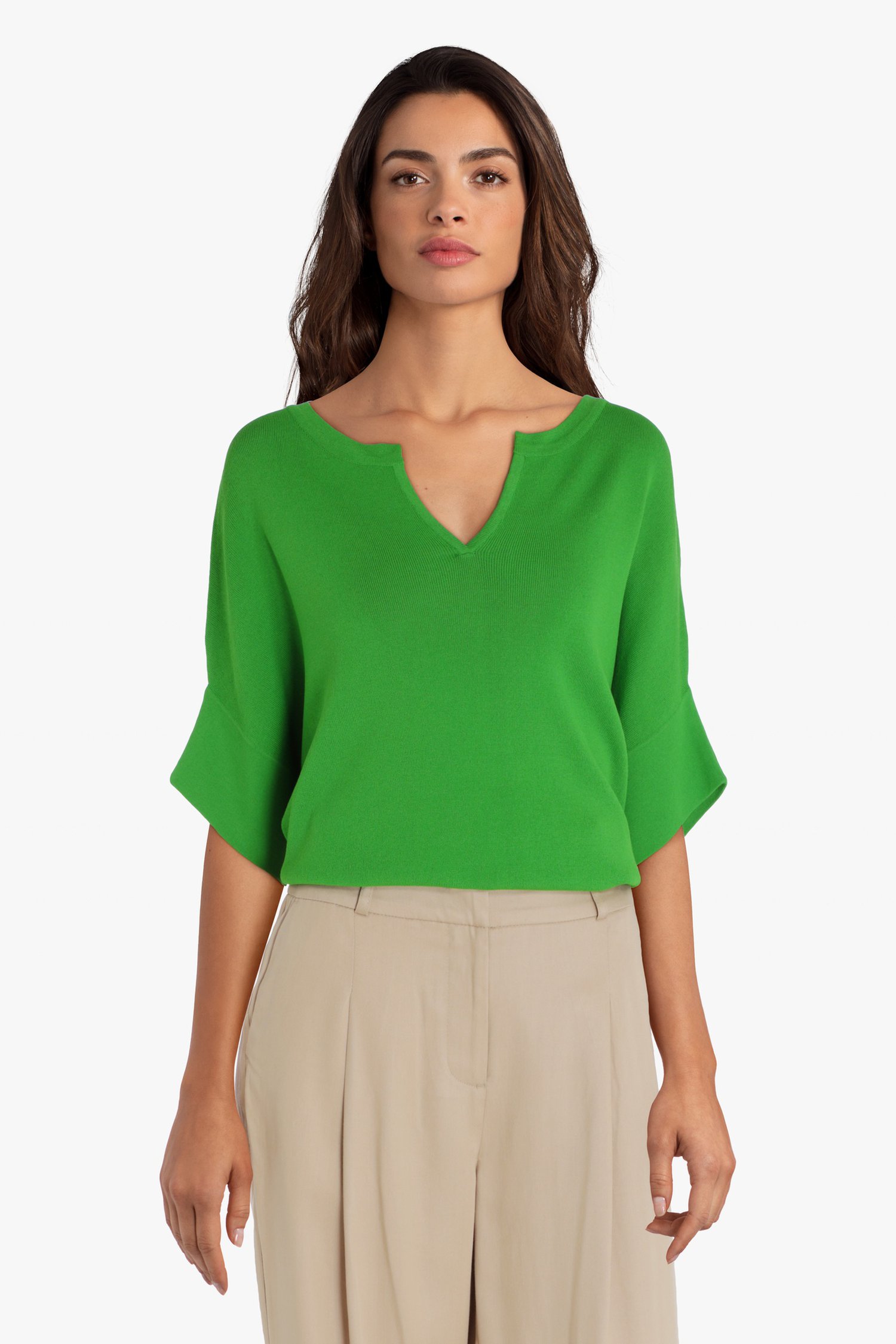 Groene trui met V-hals van D'Auvry voor Dames