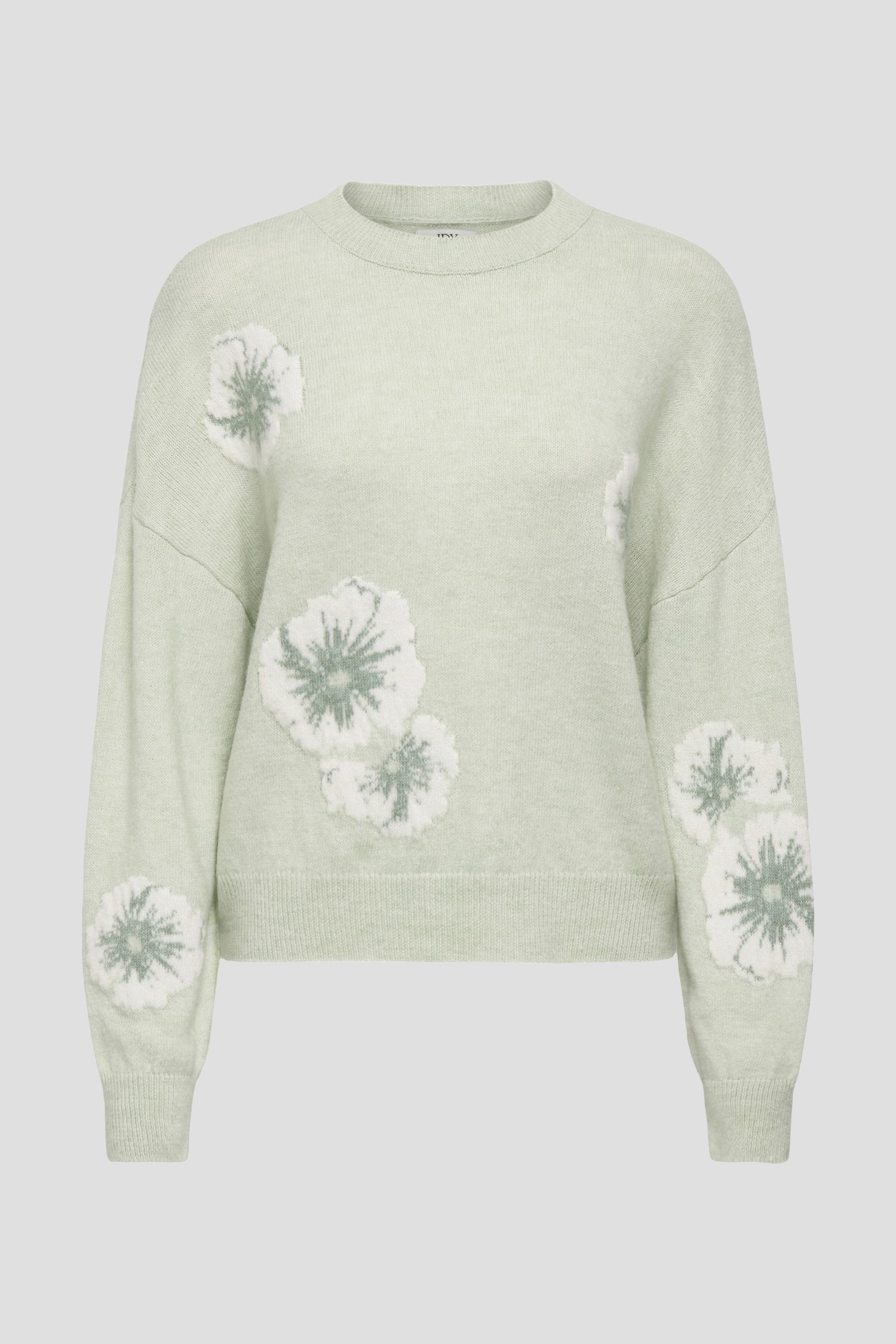 Productfoto 1 van Groene trui met wit bloemenmotief door JDY voor Dames