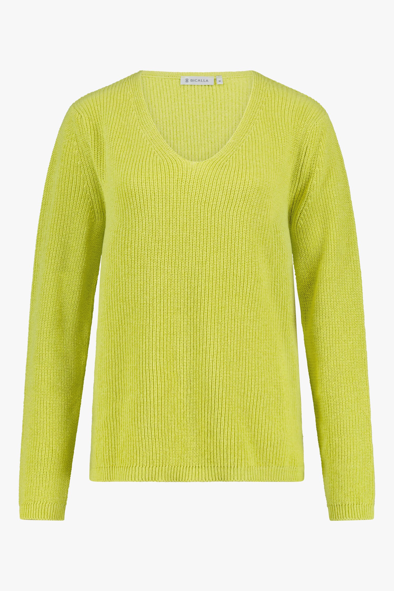 Groengele trui met V-hals van Bicalla voor Dames