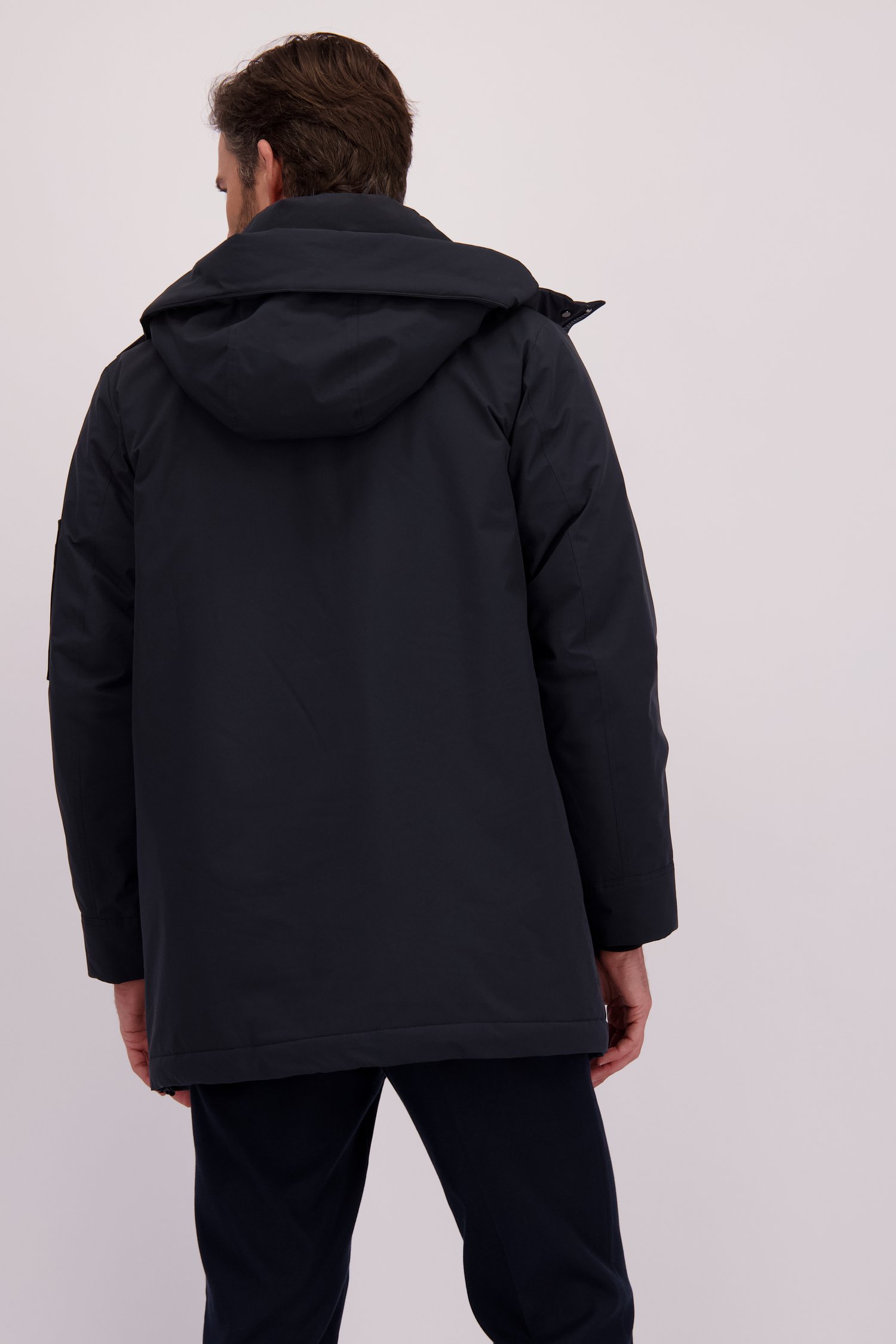 Achterkant van Halflange blauwe jas door Marc O'Polo voor Heren