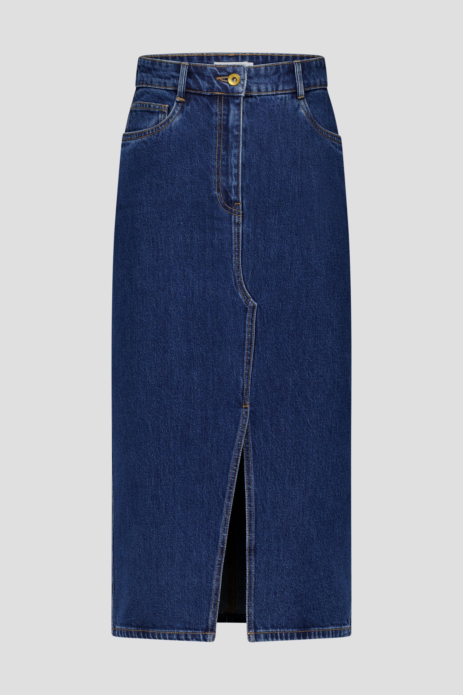Halflange denim rok - donkerblauw van Liberty Island Denim voor Dames