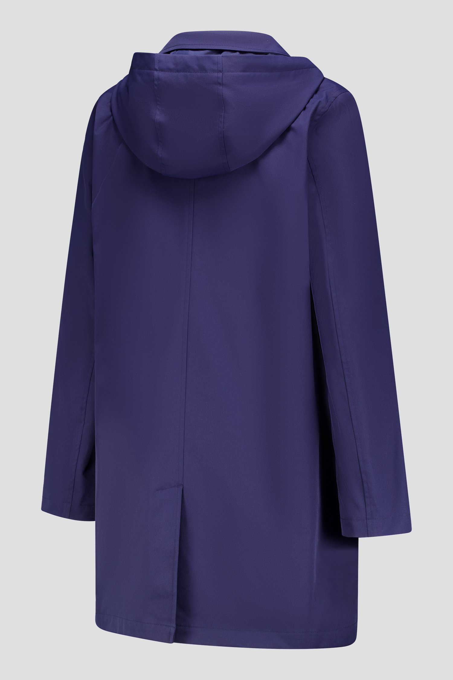 Halflange navy jas met kap van Claude Arielle voor Dames