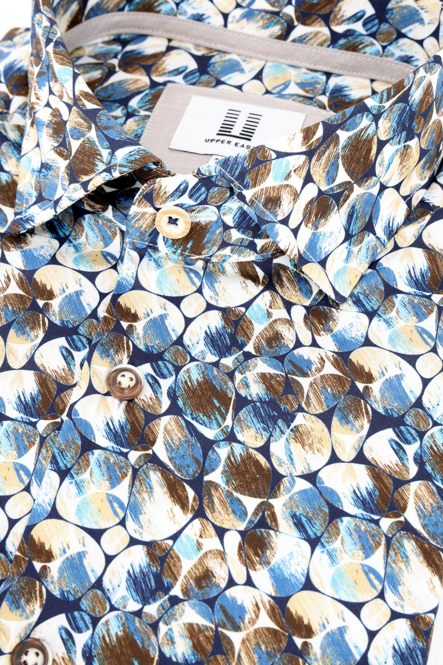 Productfoto 2 van Hemd met blauw-bruine print - Regular fit door Upper East voor Heren