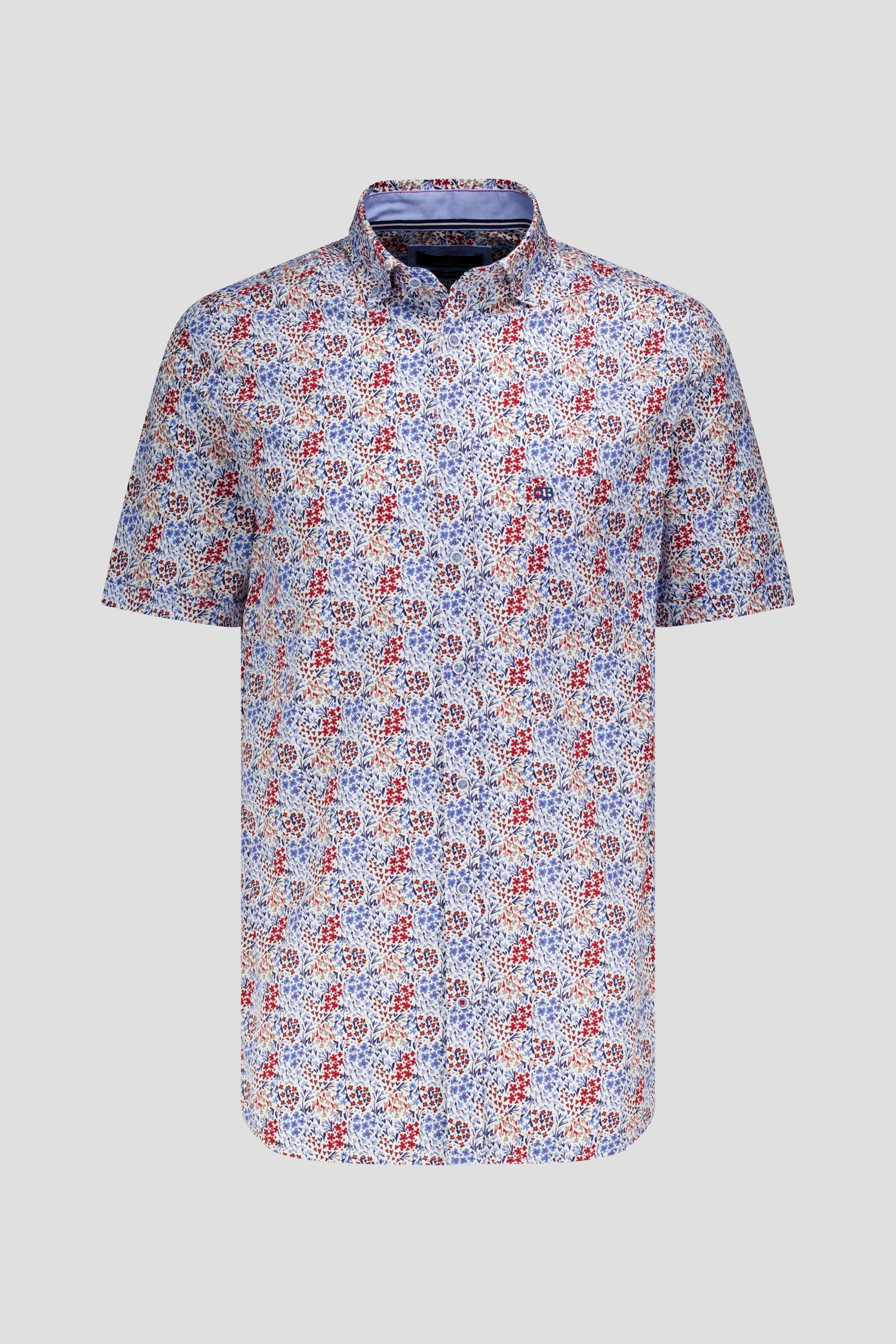 Productfoto 3 van Hemd met blauw-rode bloemenprint - Comfort fit door Dansaert Blue voor Heren
