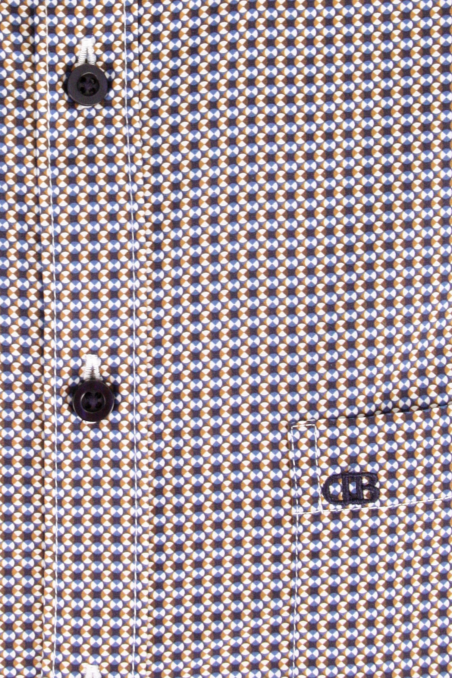 Hemd met fijne print in bruin/blauw - Regular fit van Dansaert Blue voor Heren