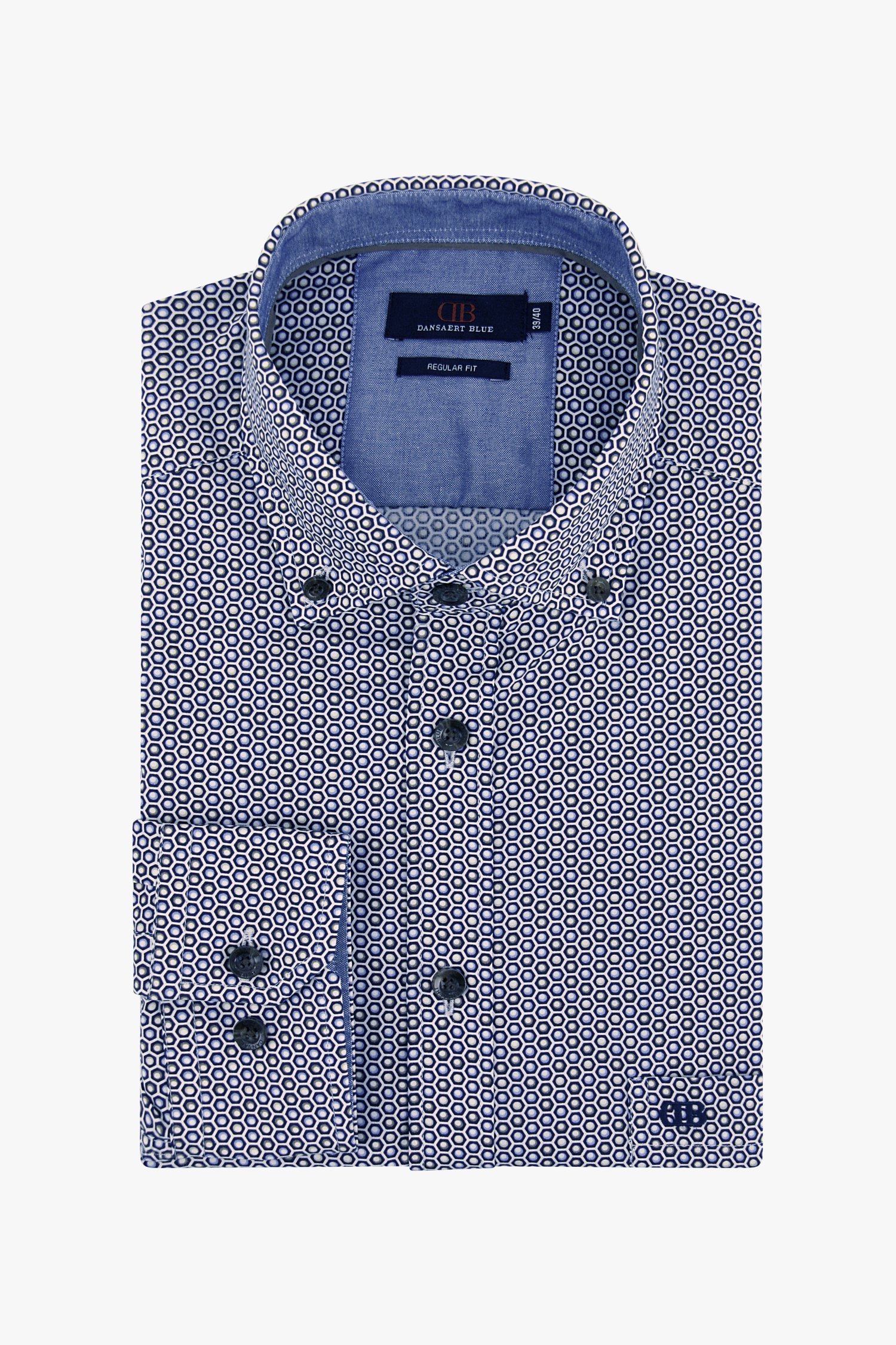 Hemd met fijne print - regular fit van Dansaert Blue voor Heren
