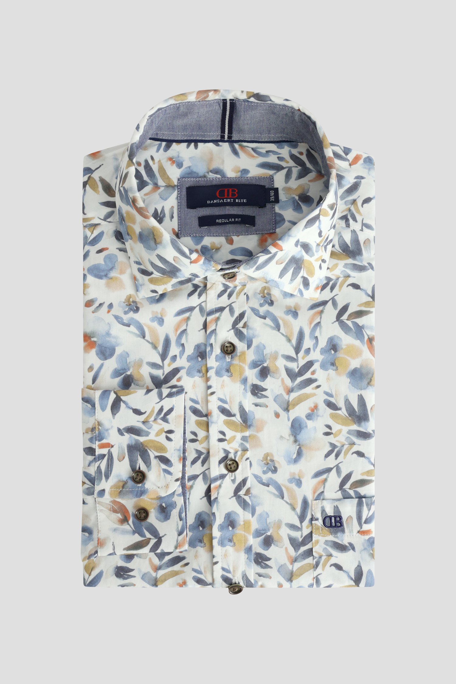 Productfoto 1 van Hemd met kleurrijke bladerprint - Regular fit  door Dansaert Blue voor Heren