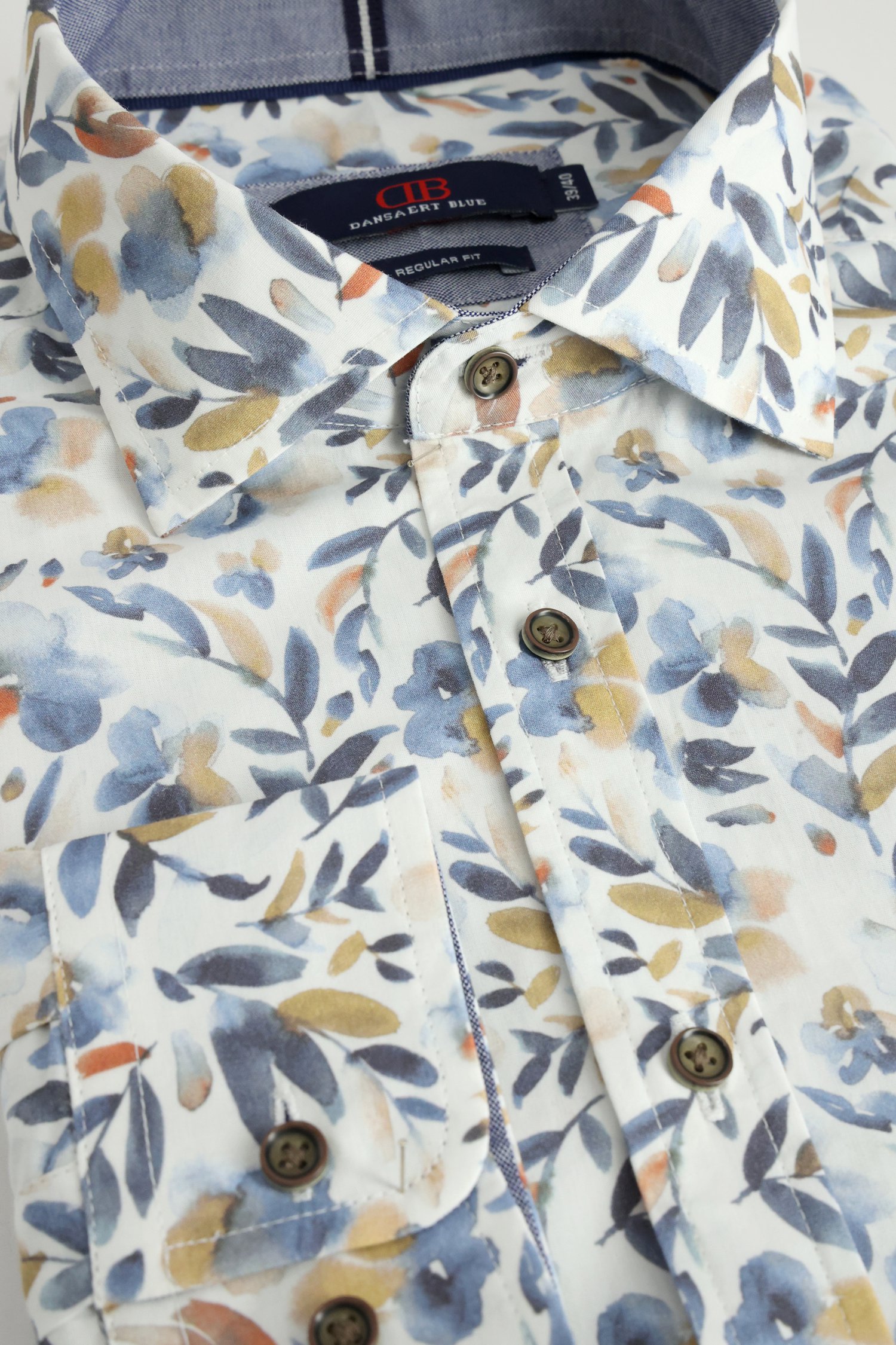 Productfoto 2 van Hemd met kleurrijke bladerprint - Regular fit  door Dansaert Blue voor Heren