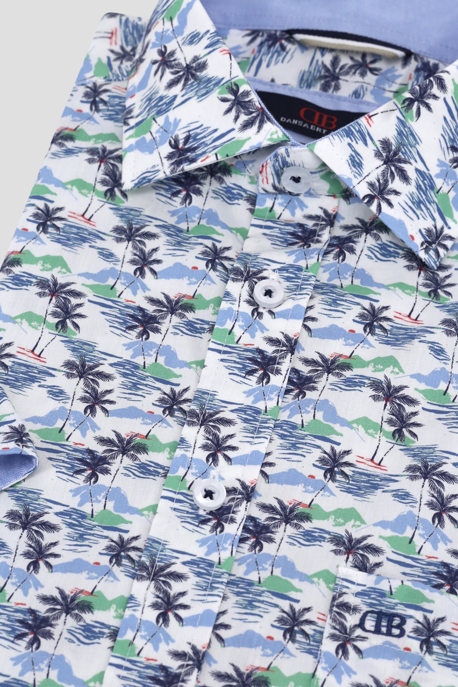 Hemd met tropische print - Comfort fit van Dansaert Blue voor Heren