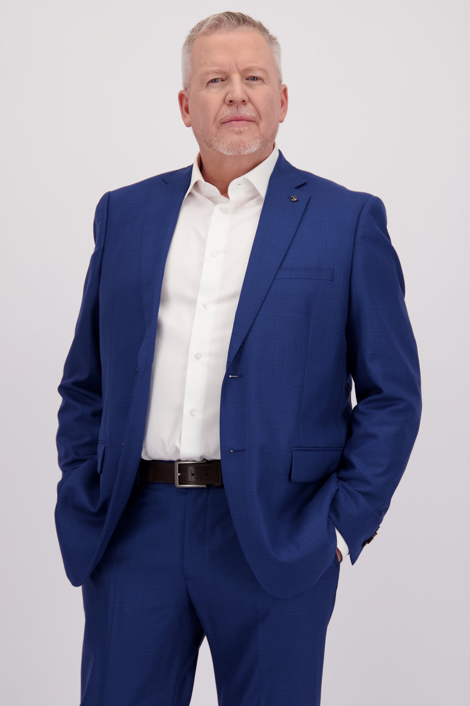 Hoogblauwe kostuumvest - Comfort fit van Dansaert Black voor Heren