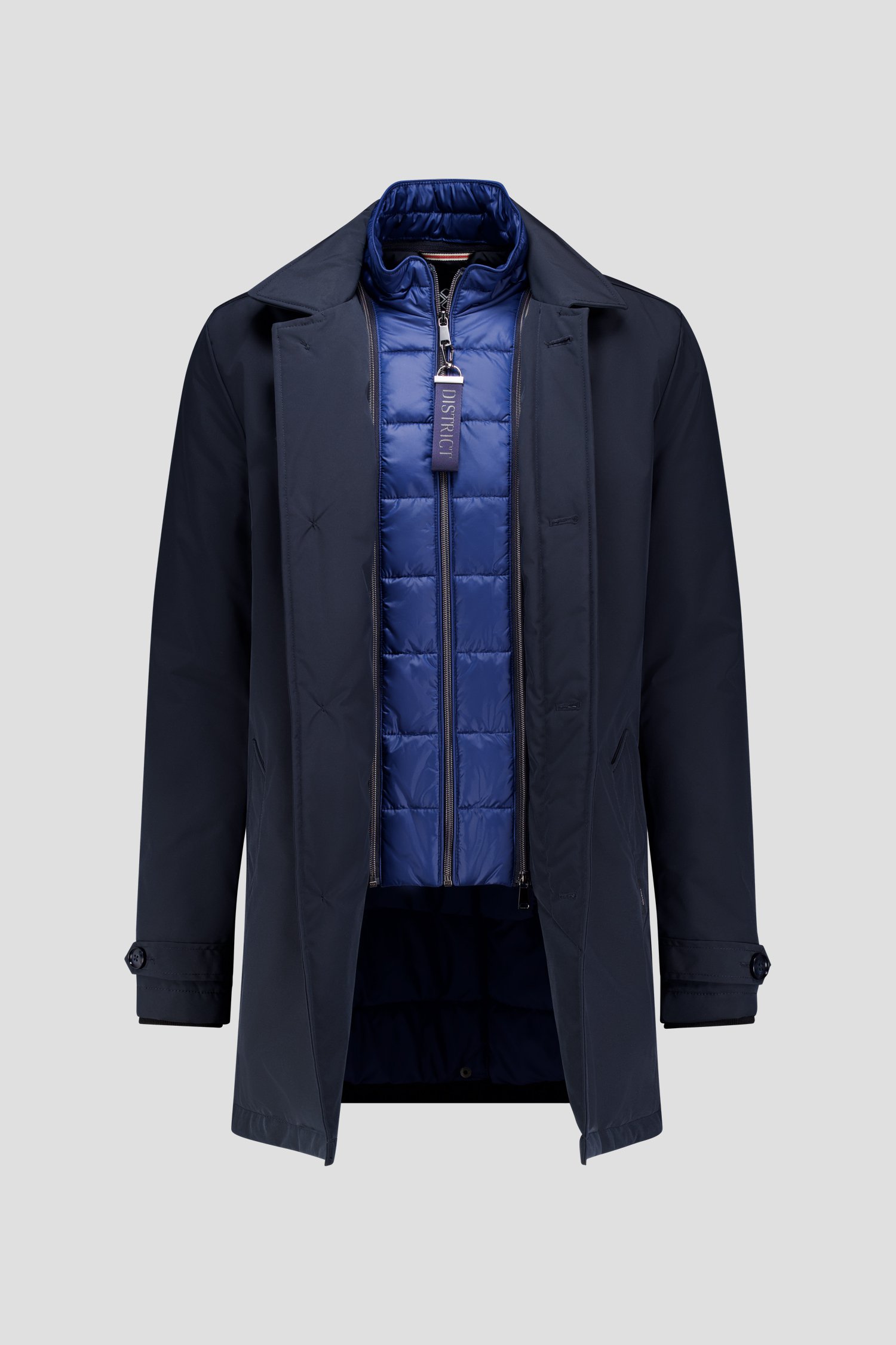 Photo produit 2 de Imperméable matelassé bleu de District pour Hommes