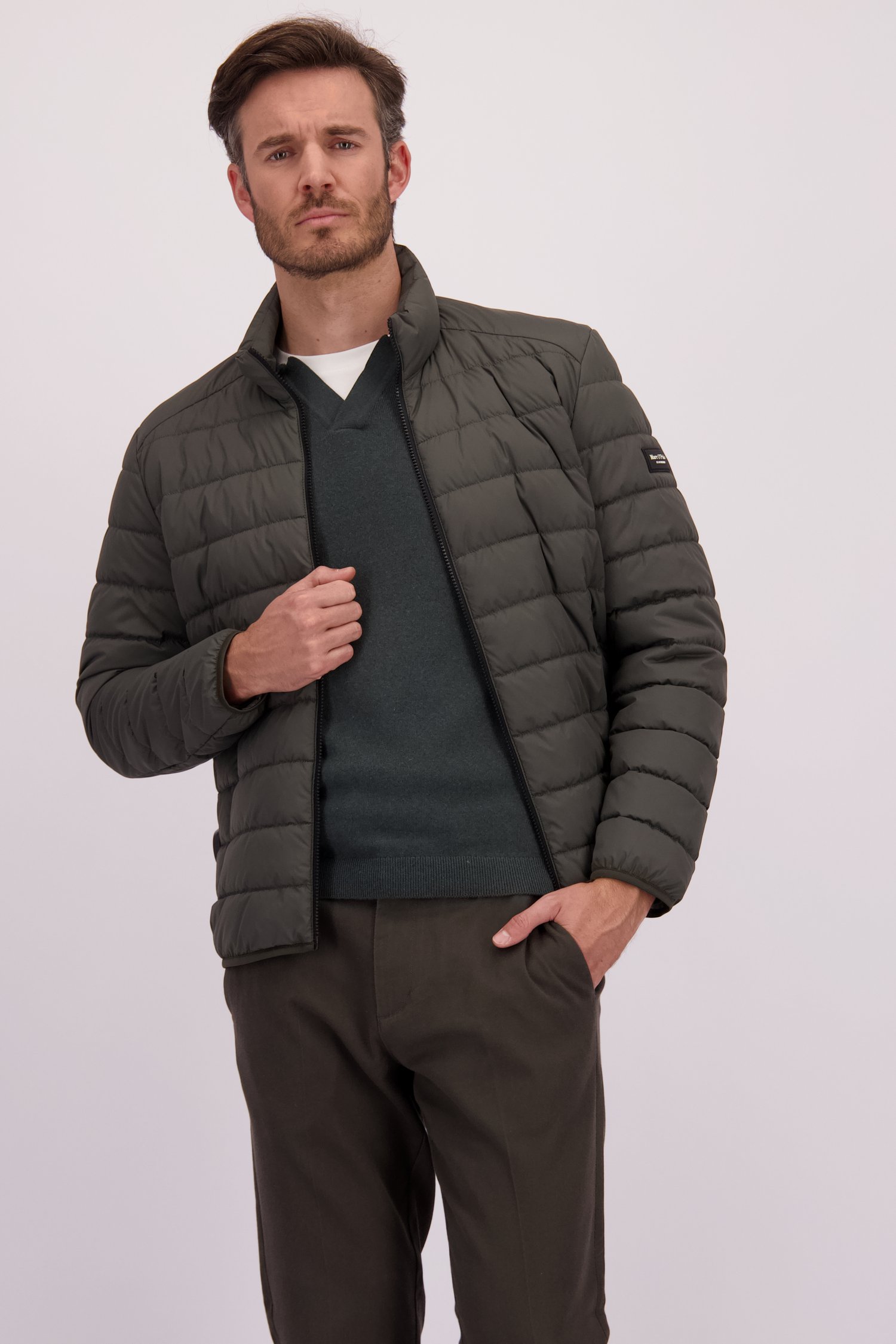 Le devant de Imperméable matelassé kaki de Marc O'Polo pour Hommes