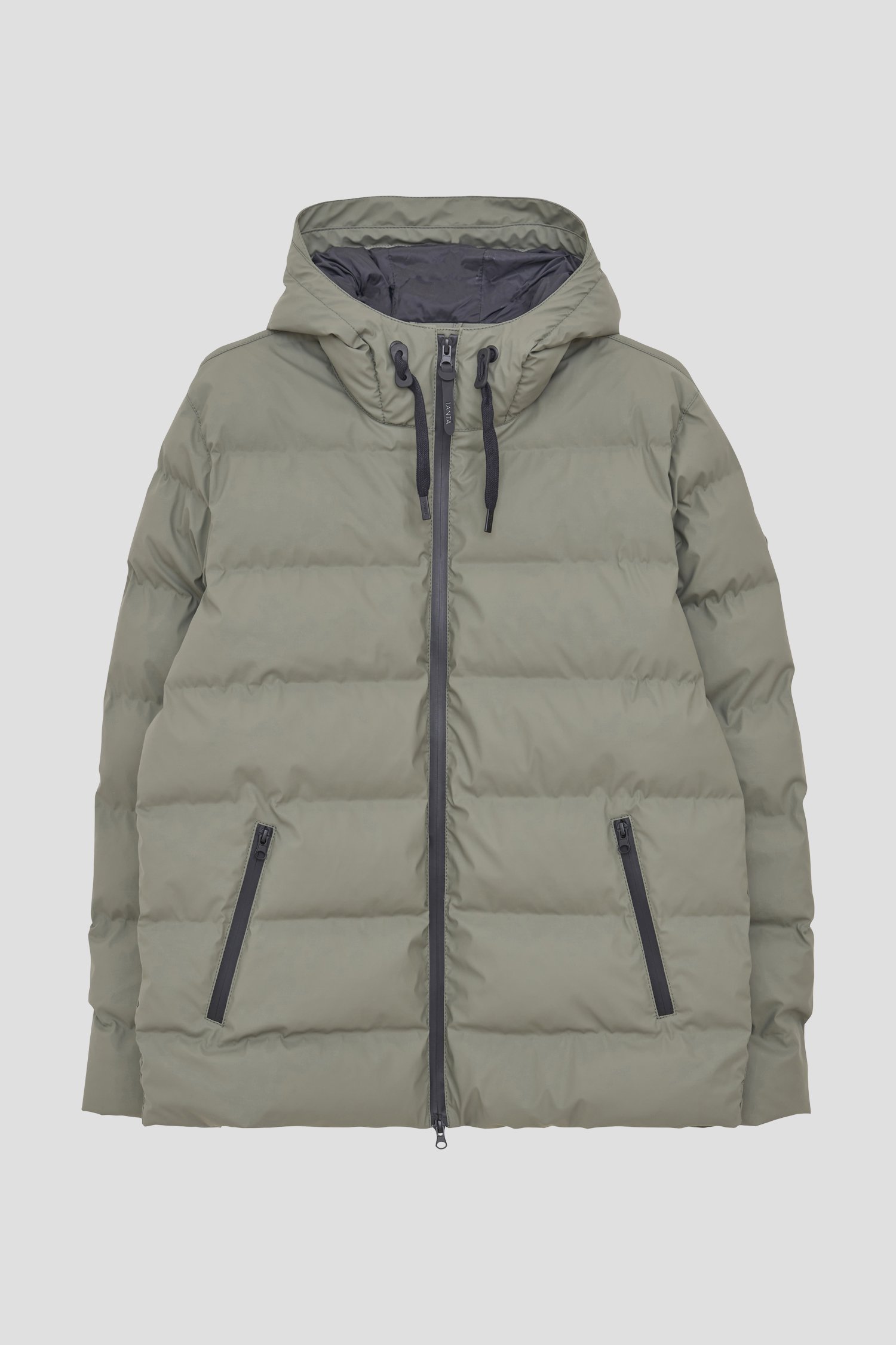 Photo produit 1 de Imperméable matelassé vert olive avec capuche de Tantä pour Hommes