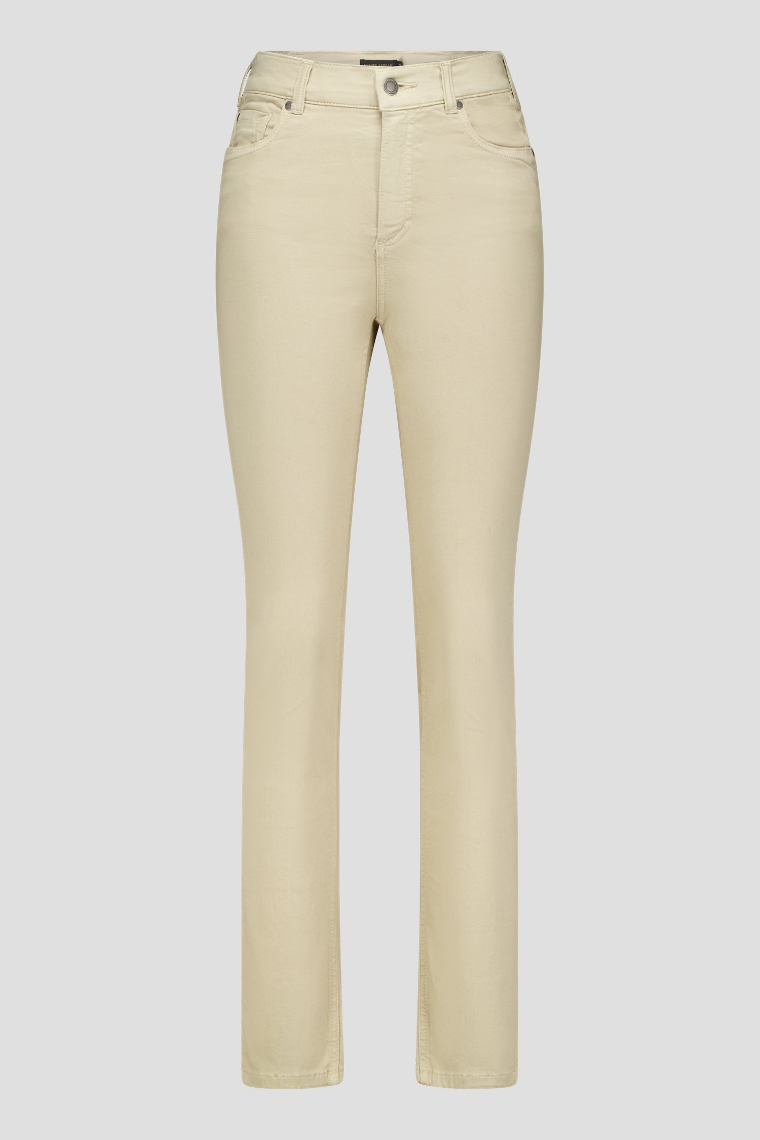Jean beige avec stretch et taille élastiquée de Claude Arielle pour Femmes