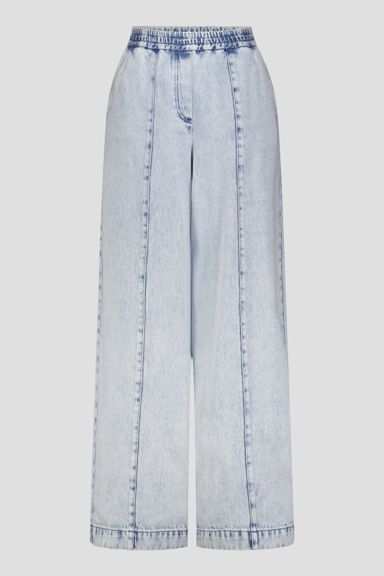 Photo produit 1 de Jean bleu clair large à taille élastique de Liberty Island Denim pour Femmes