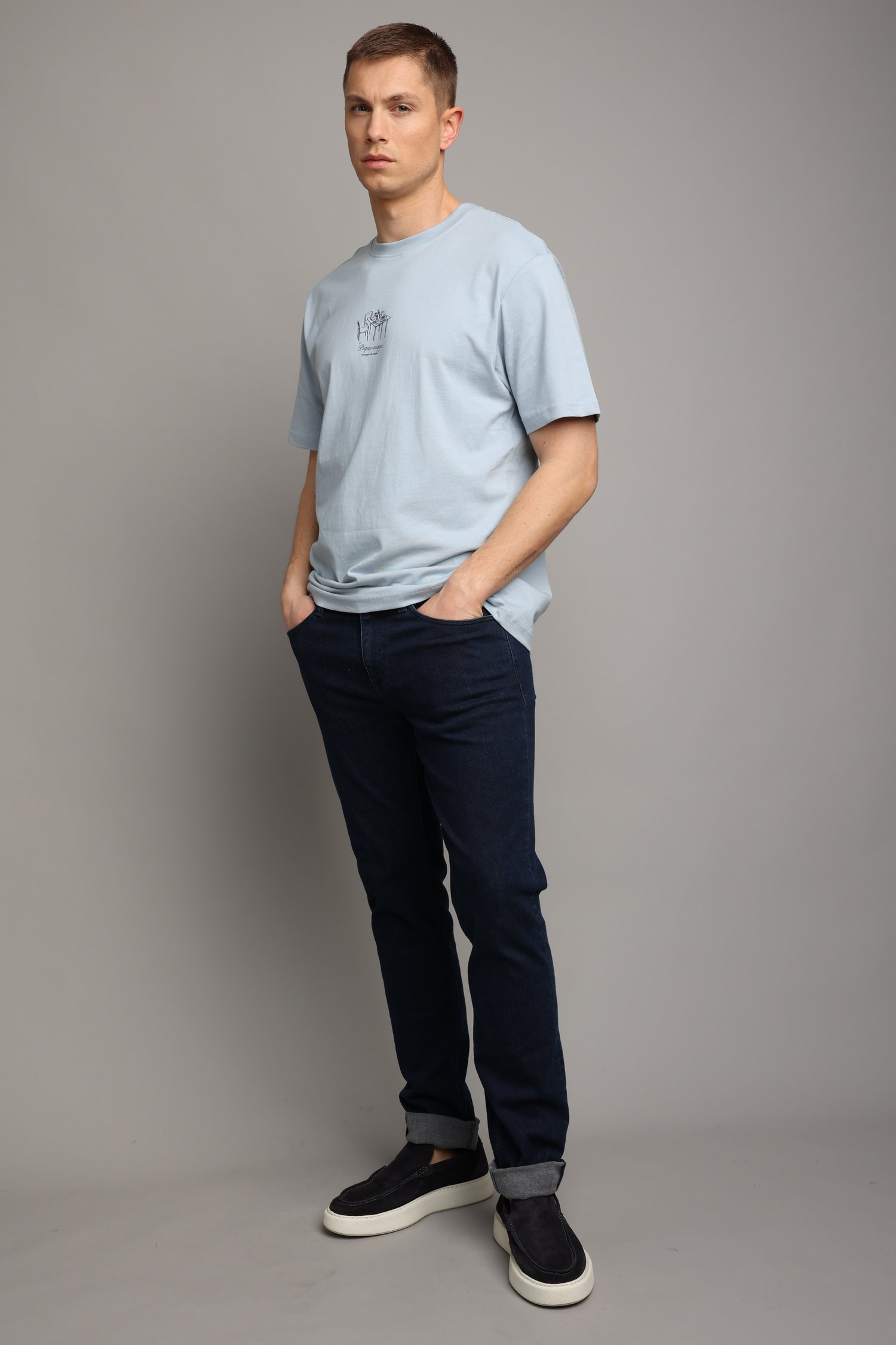 Le dos de Jean bleu foncé – Lars – Slim fit – L32 de Liberty Island Denim pour Hommes