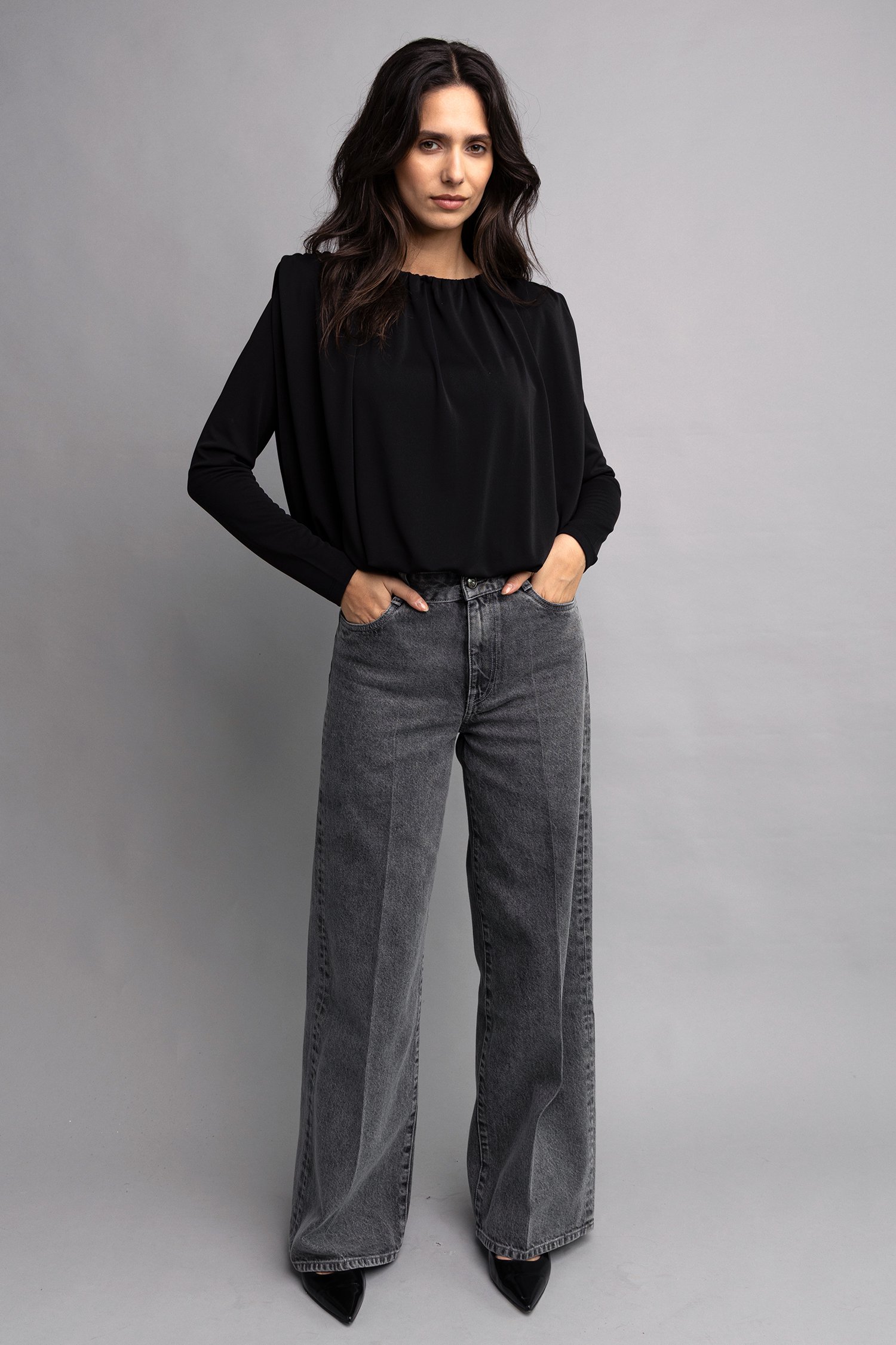 Photo supplémentaire 4 de Jean gris à jambe large de Louise pour Femmes