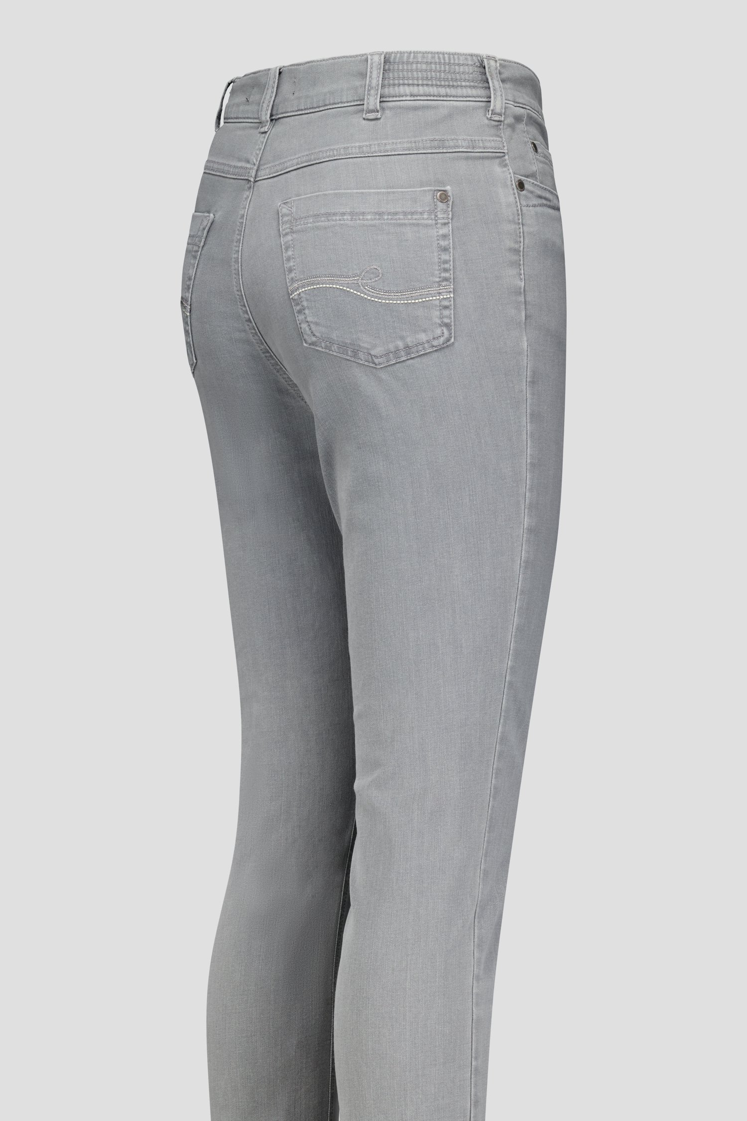 Jean gris avec stretch et taille élastiquée de Claude Arielle pour Femmes