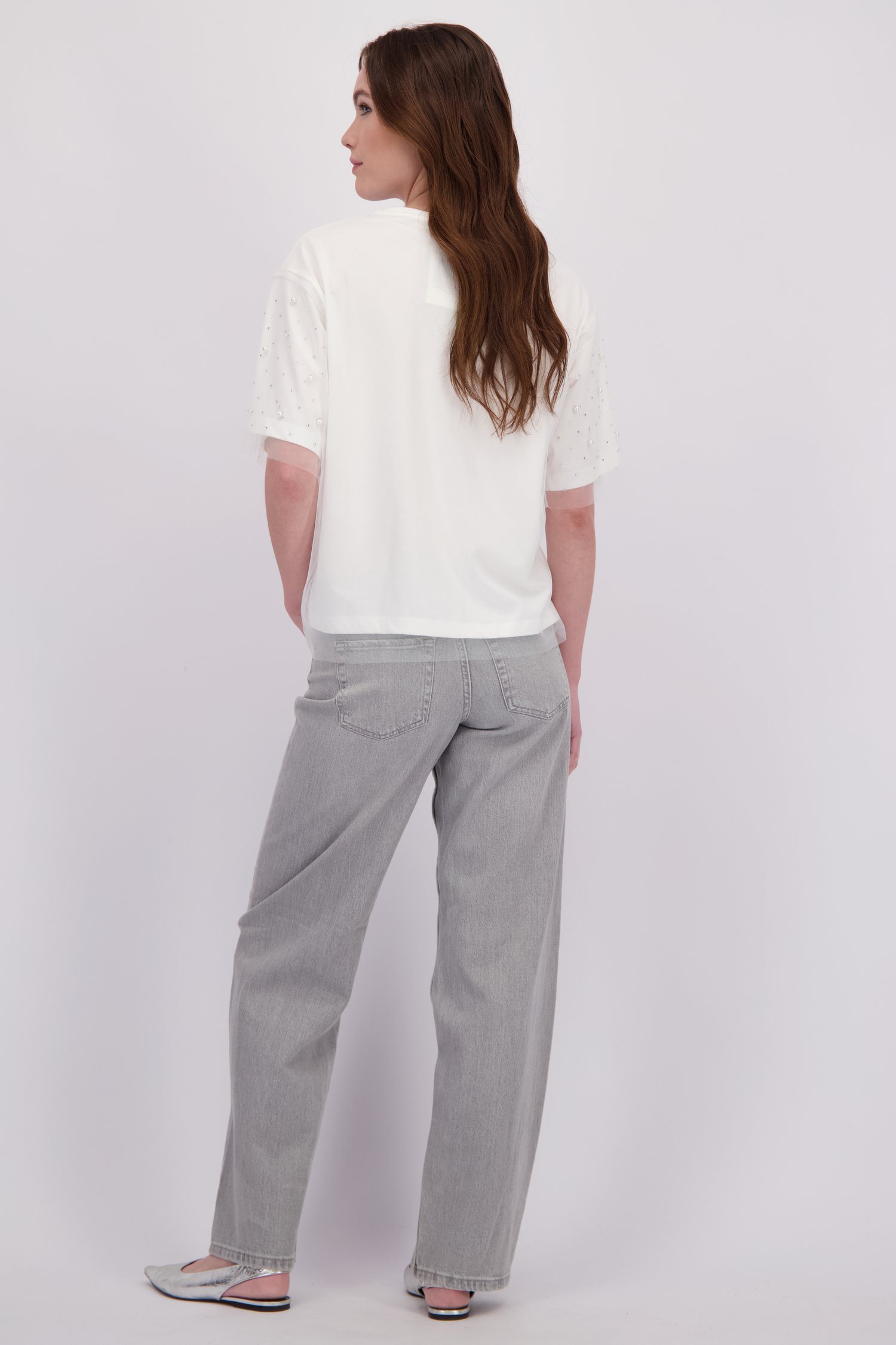 Le dos de Jean gris clair taille basse – Straight fit  de JDY pour Femmes