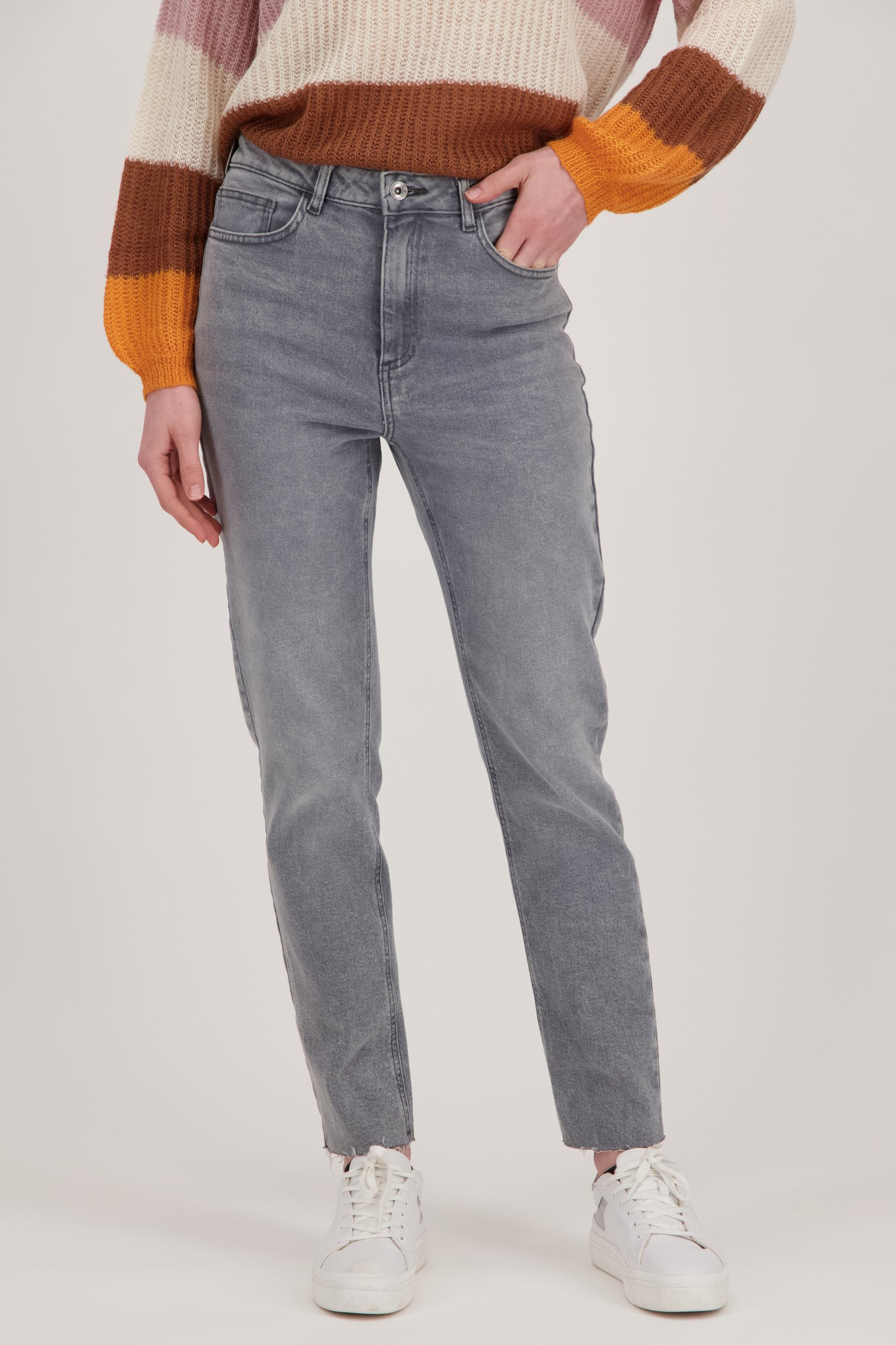 Jean taille haute gris clair - longueur 7/8 de JDY pour Femmes