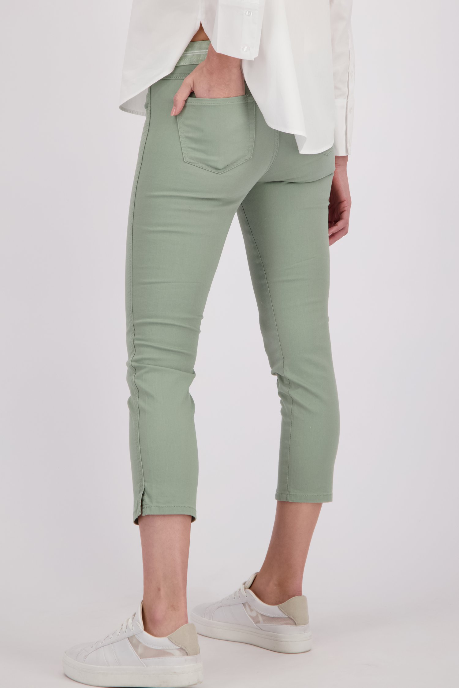 Jean vert avec taille élastique - longueur 7/8 de Angels pour Femmes