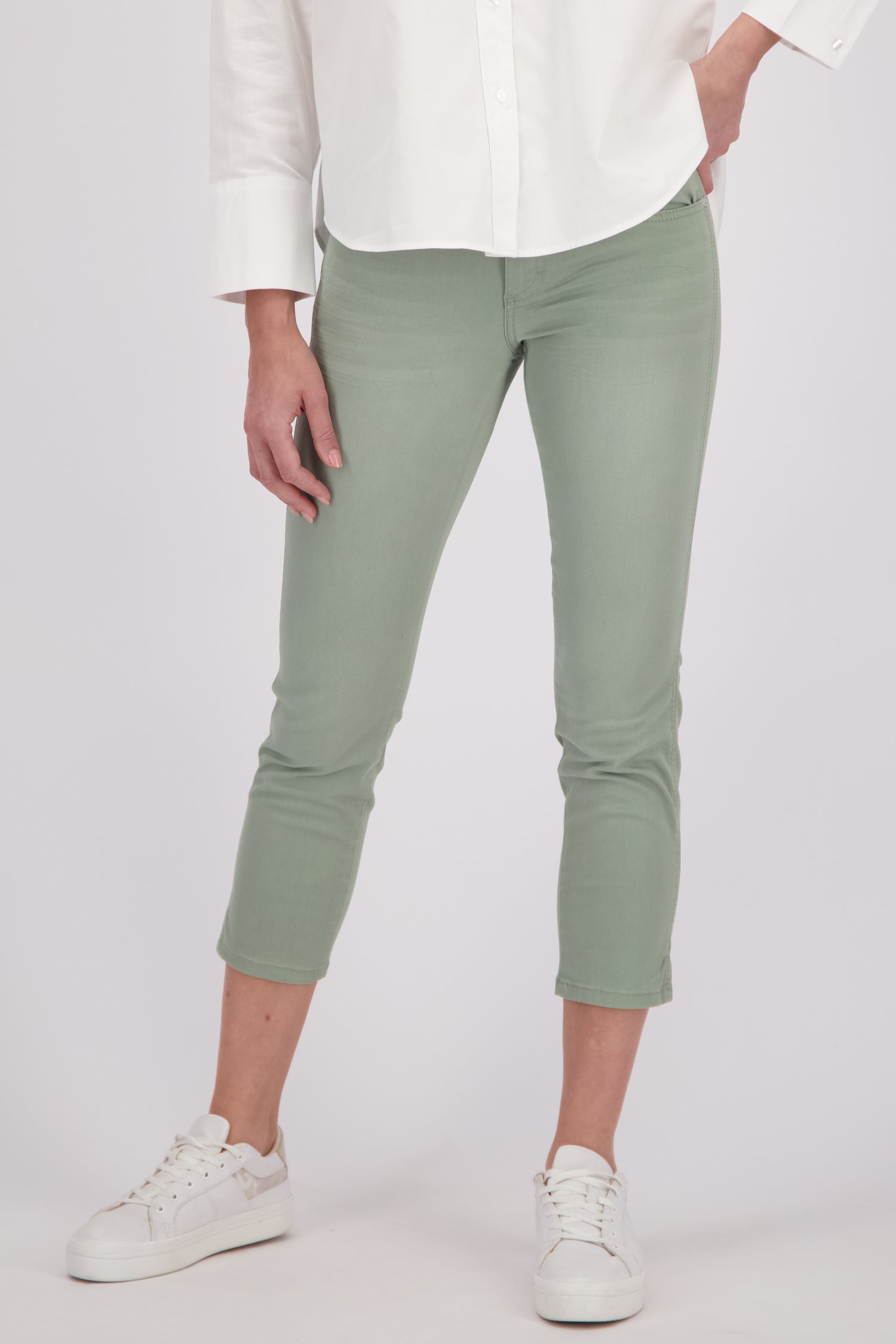 Jean vert avec taille élastique - longueur 7/8 de Angels pour Femmes