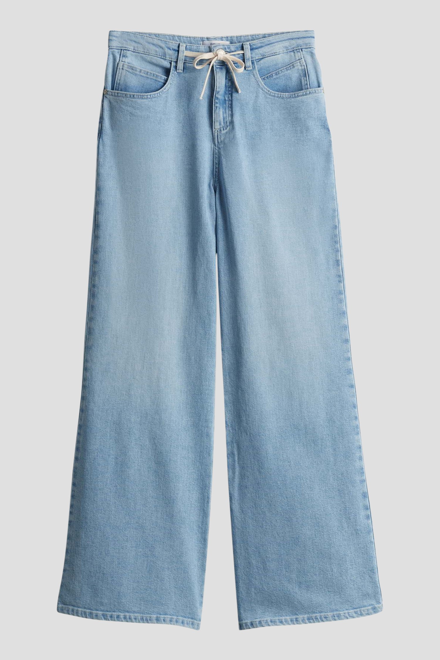 Jeans bleu clair ample avec ceinture à nœud de Opus pour Femmes