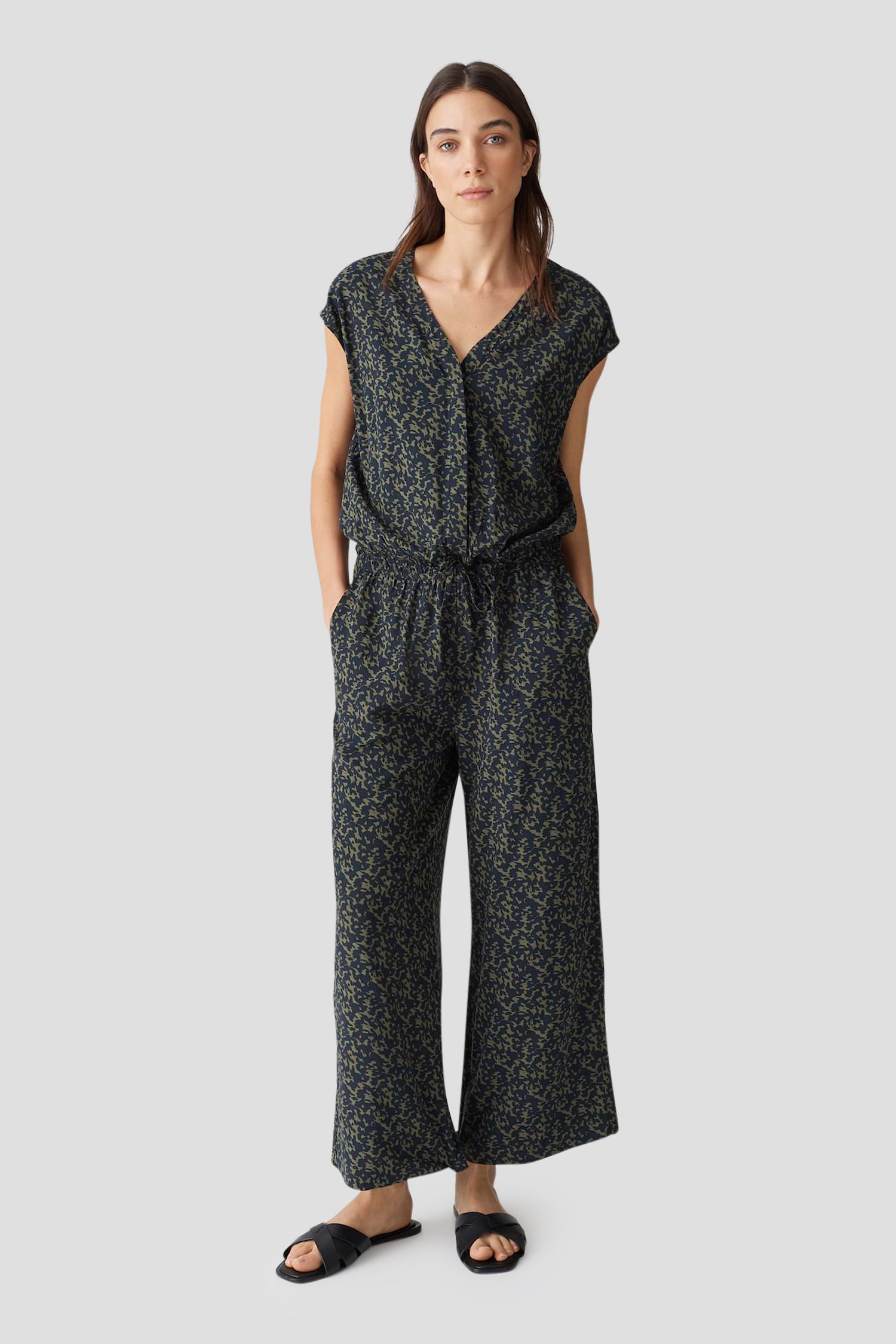 Jumpsuit met blauw-groene print van Opus voor Dames