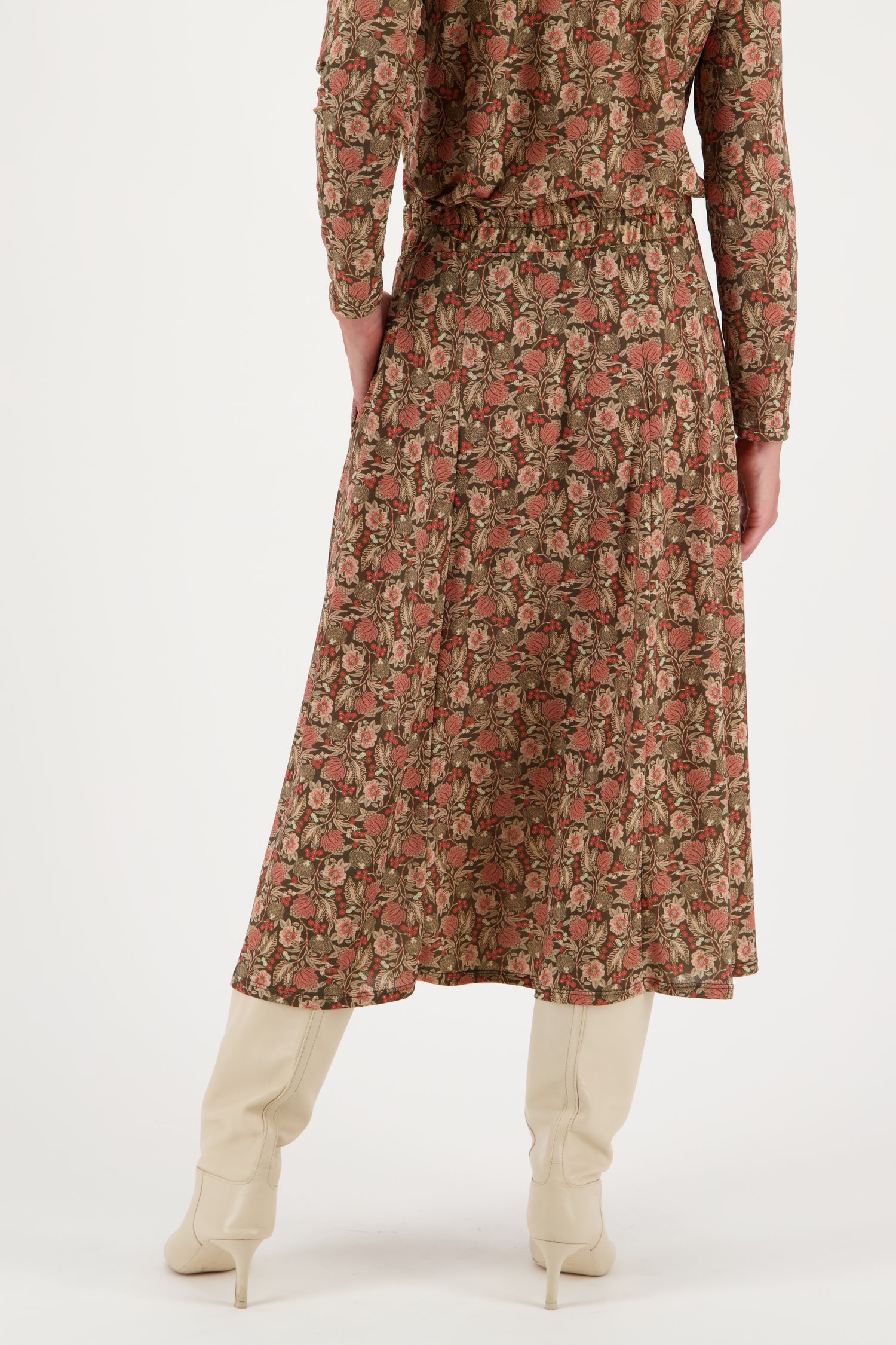 Jupe marron à imprimé floral de Diane Laury pour Femmes