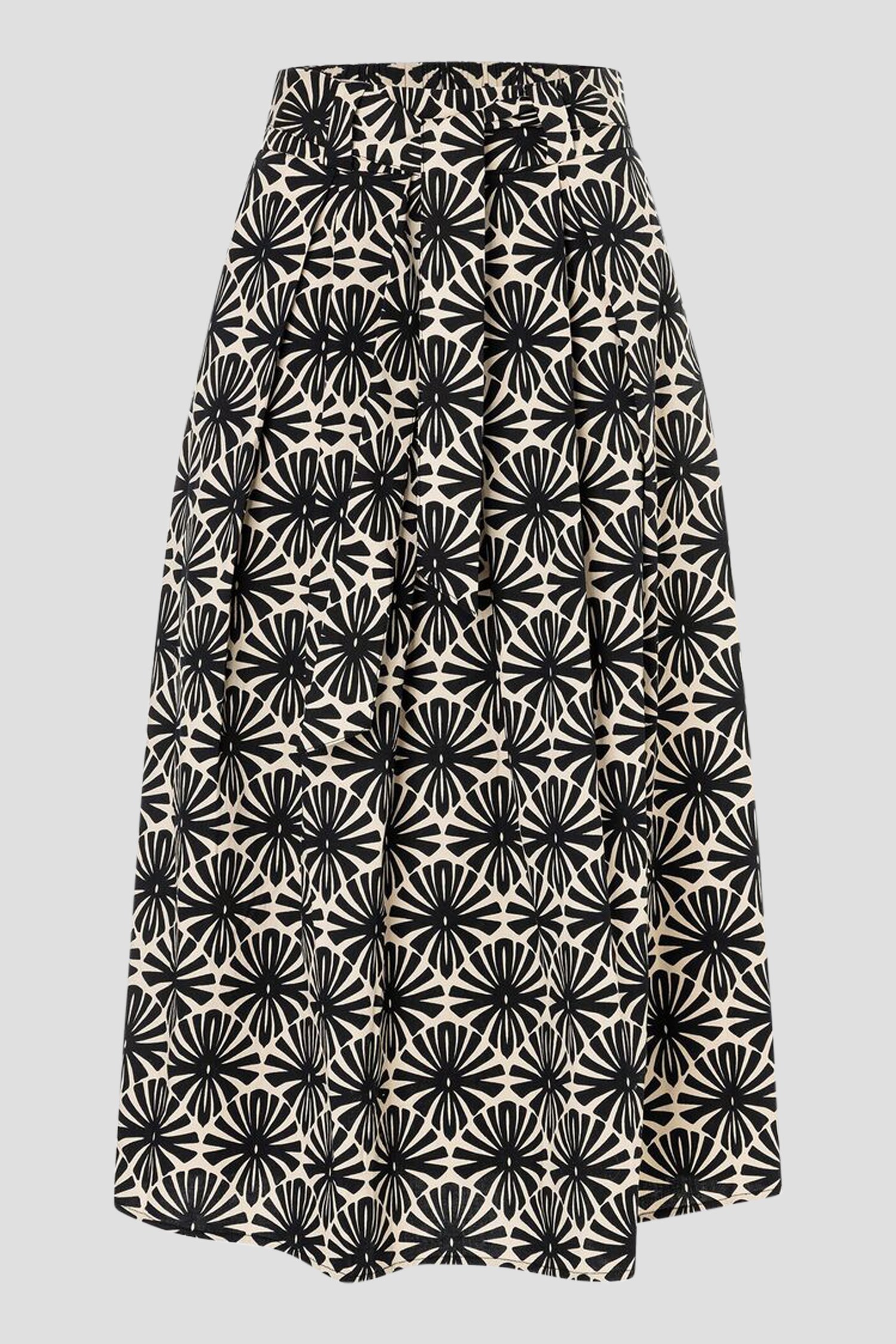 Jupe midi beige avec imprimé floral noir de More & More pour Femmes