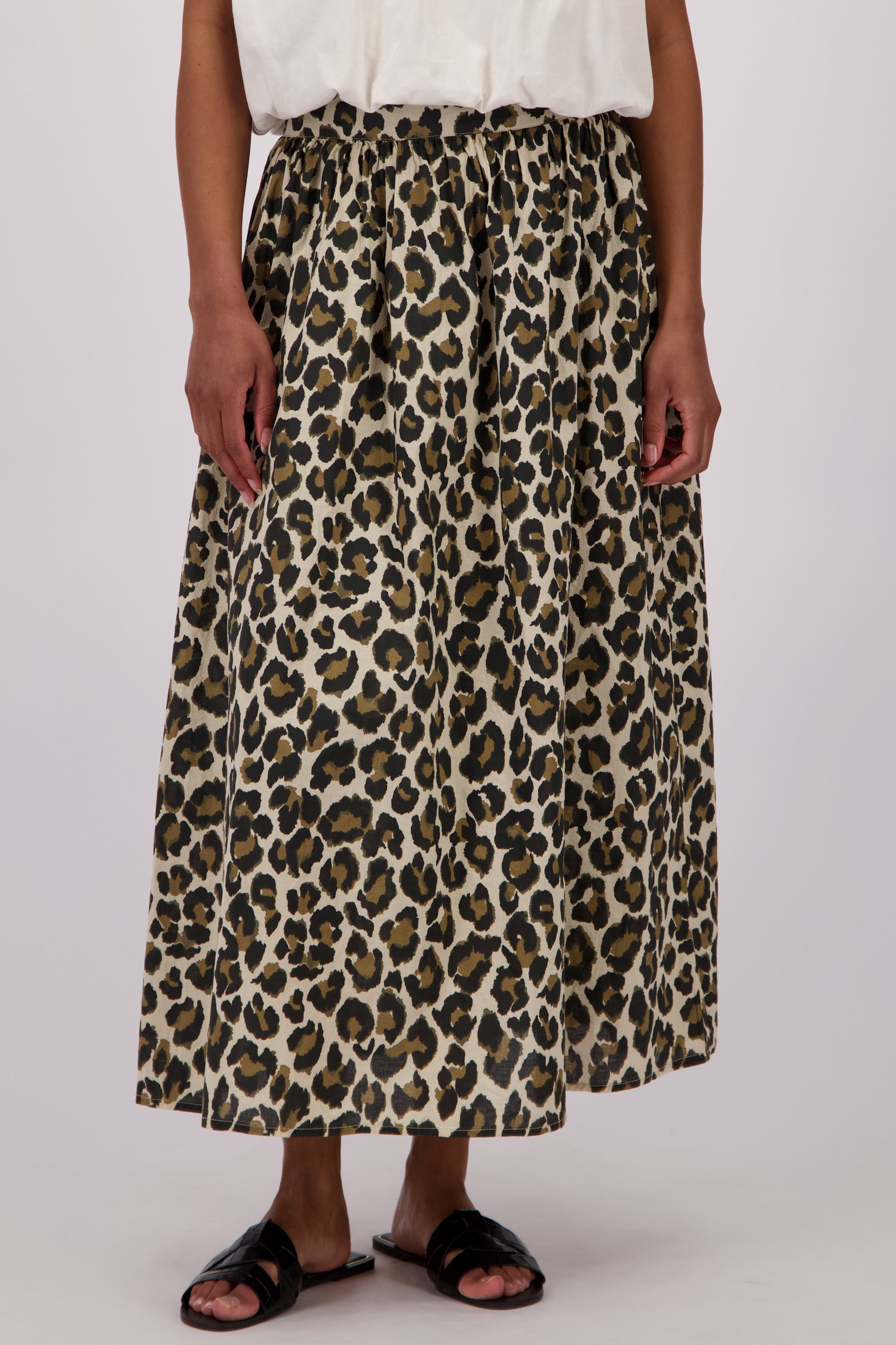 Jupe midi beige clair à imprimé léopard de JDY pour Femmes