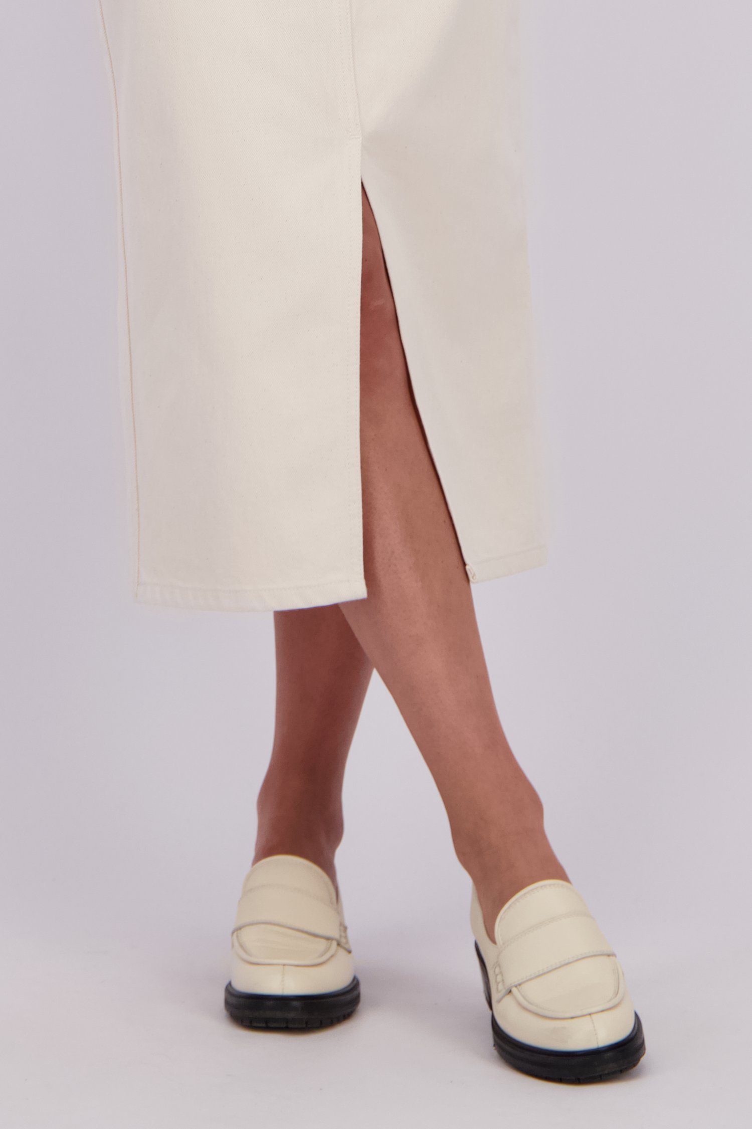 Détail de Jupe midi beige clair avec fente de Liberty Loving nature pour Femmes