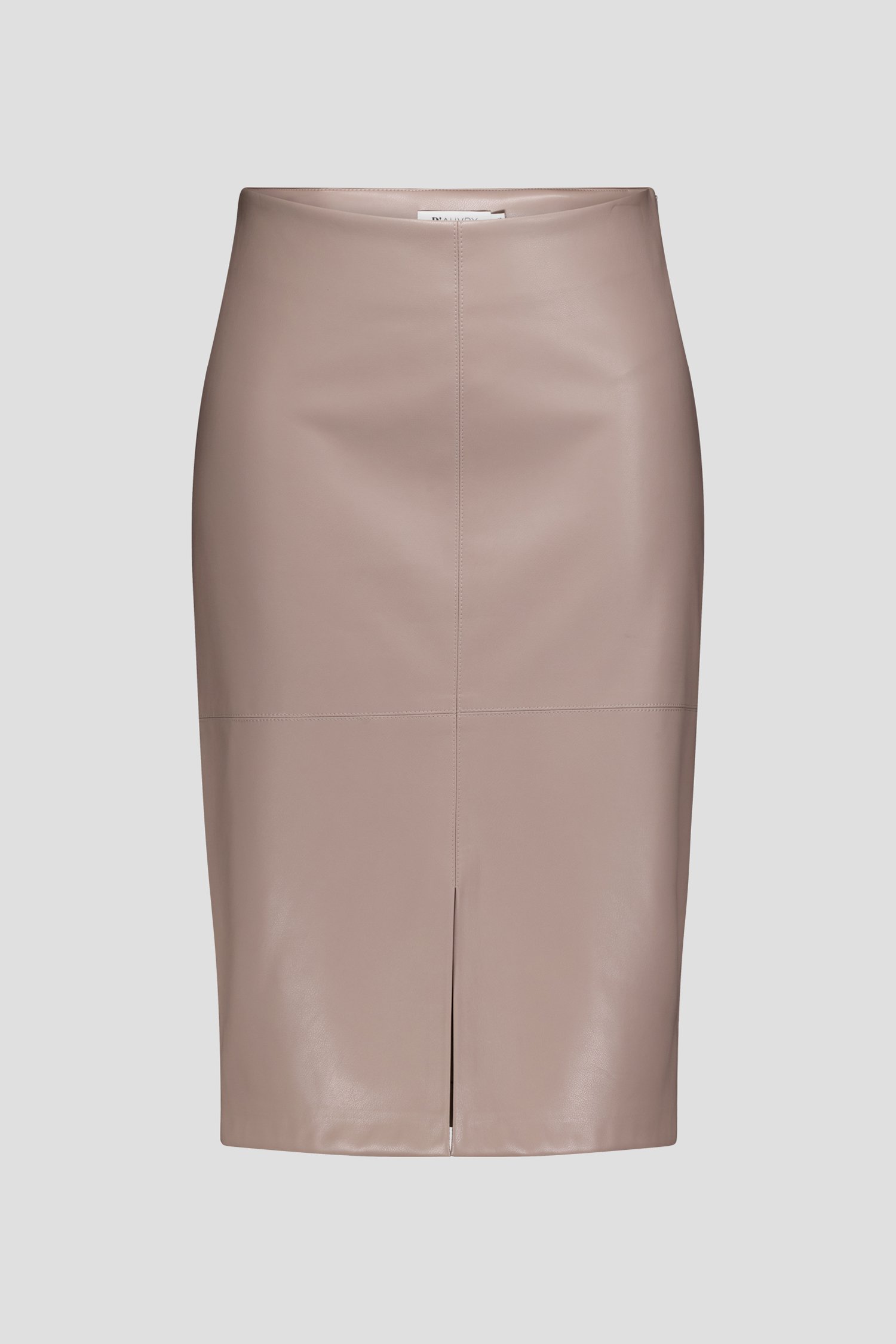 Photo produit 1 de Jupe midi taupe à l’aspect cuir de D'Auvry pour Femmes