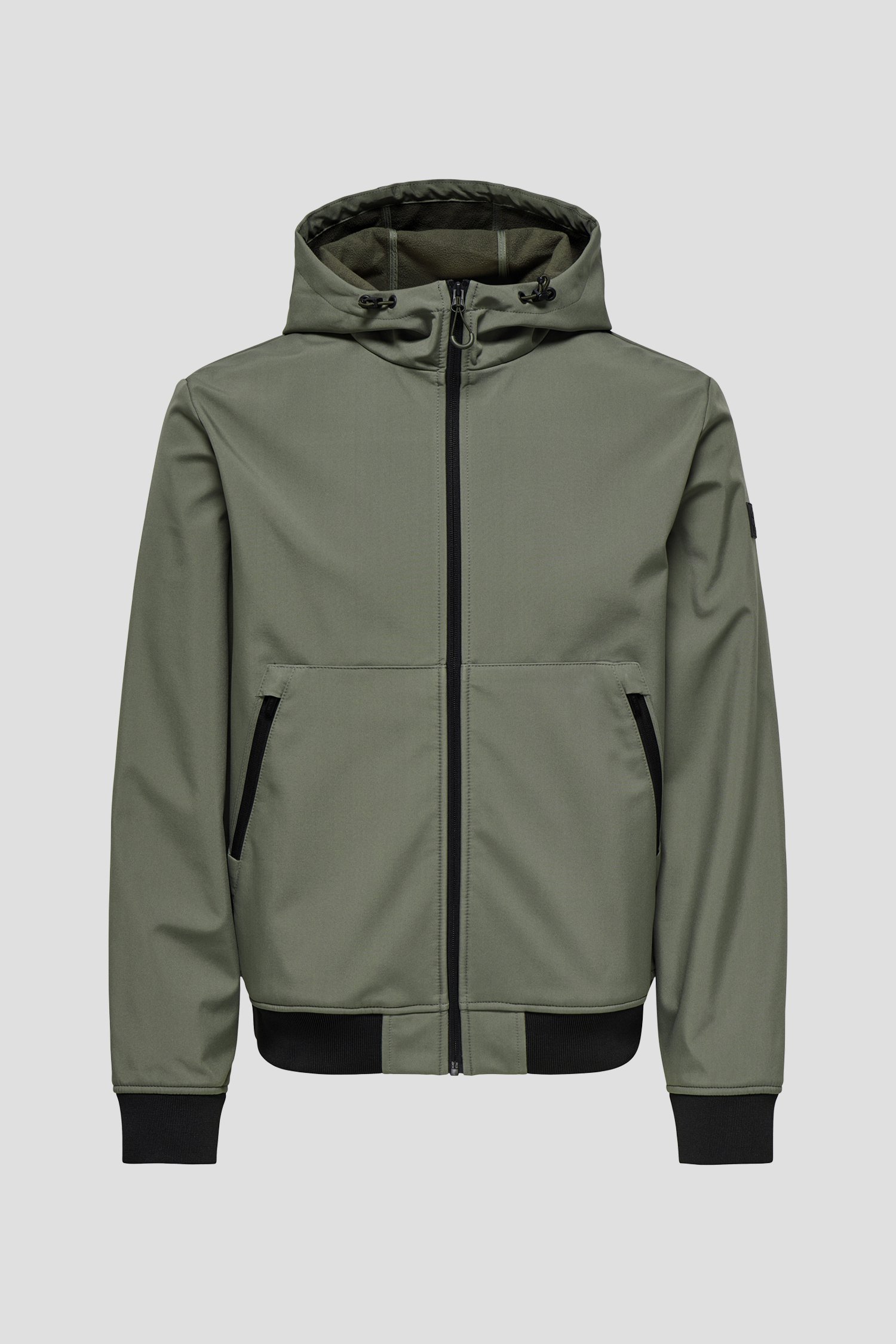 Productfoto 1 van Kaki gevoerde jas met kap door Only & Sons voor Heren