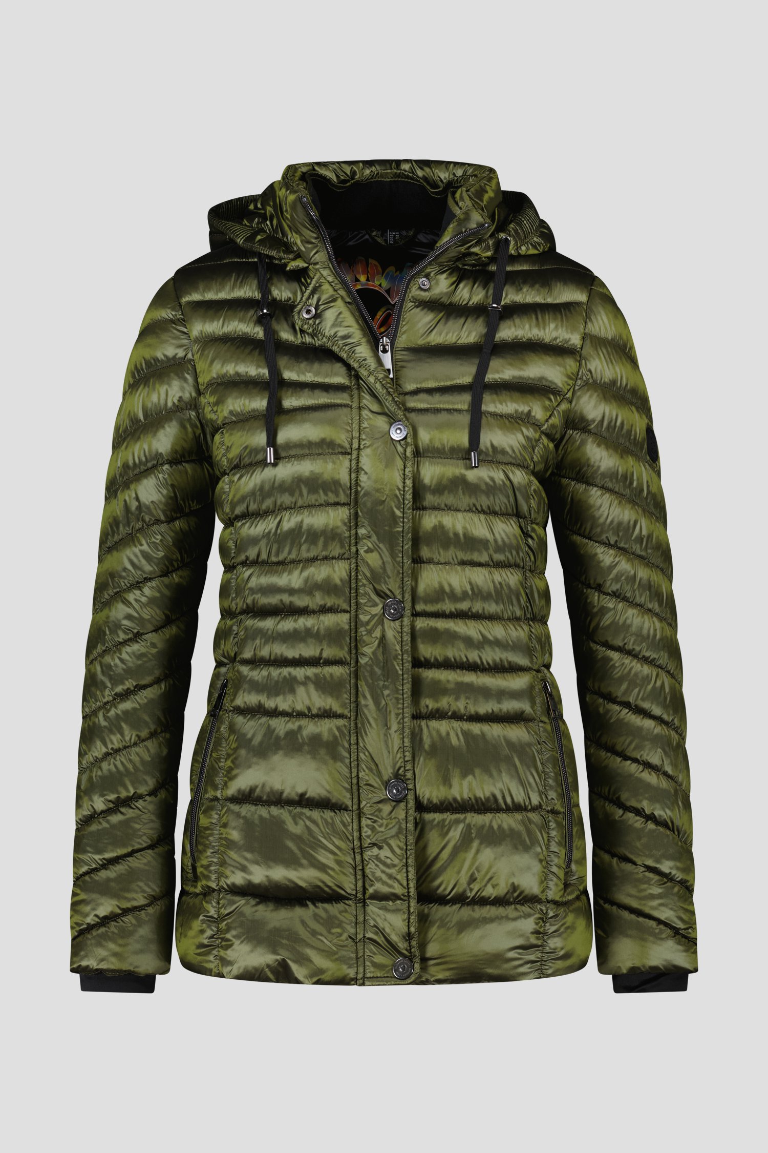 Kaki gewatteerde puffer jacket van Barbara Lebek voor Dames