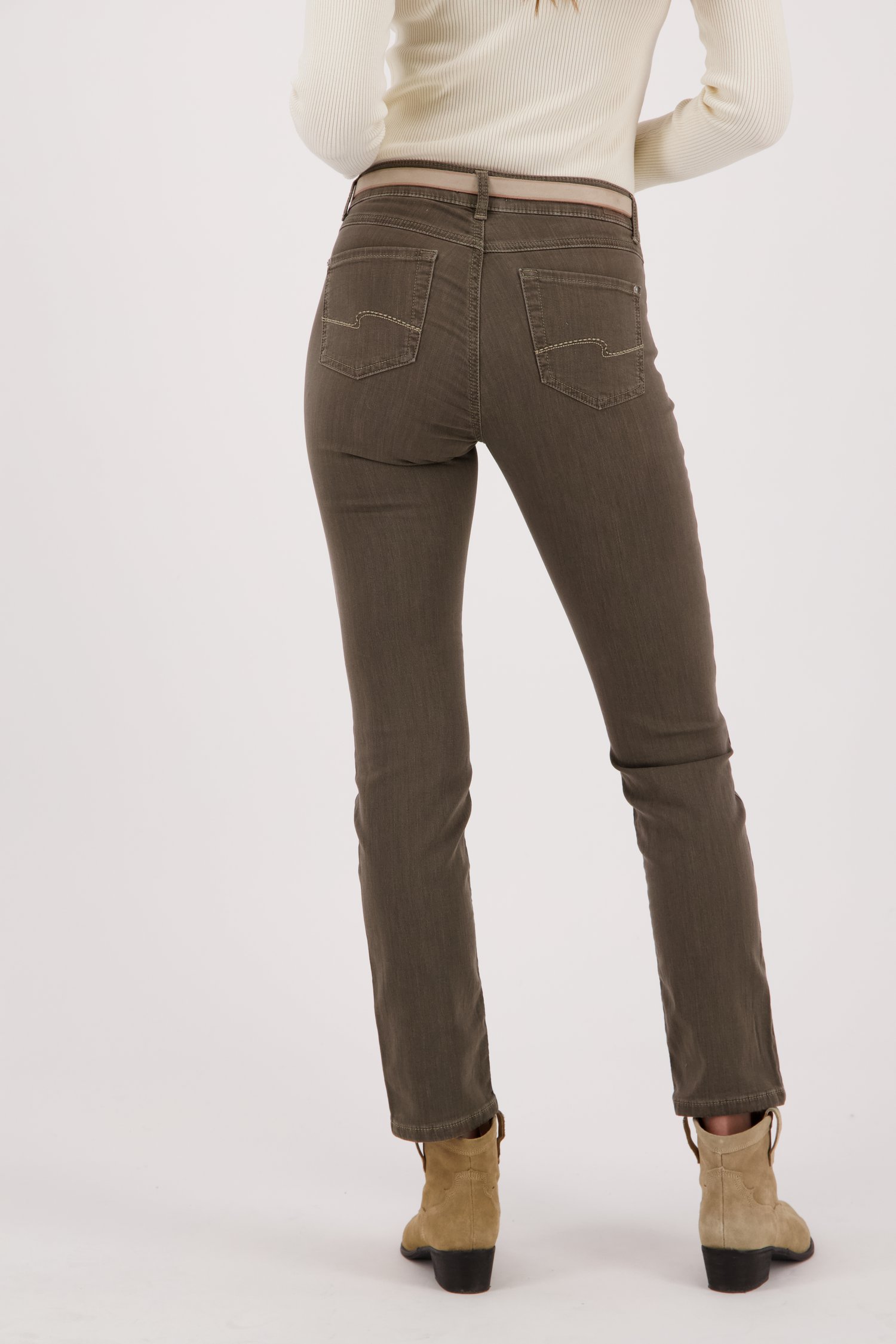 Kaki jeans - straight fit van Angels voor Dames
