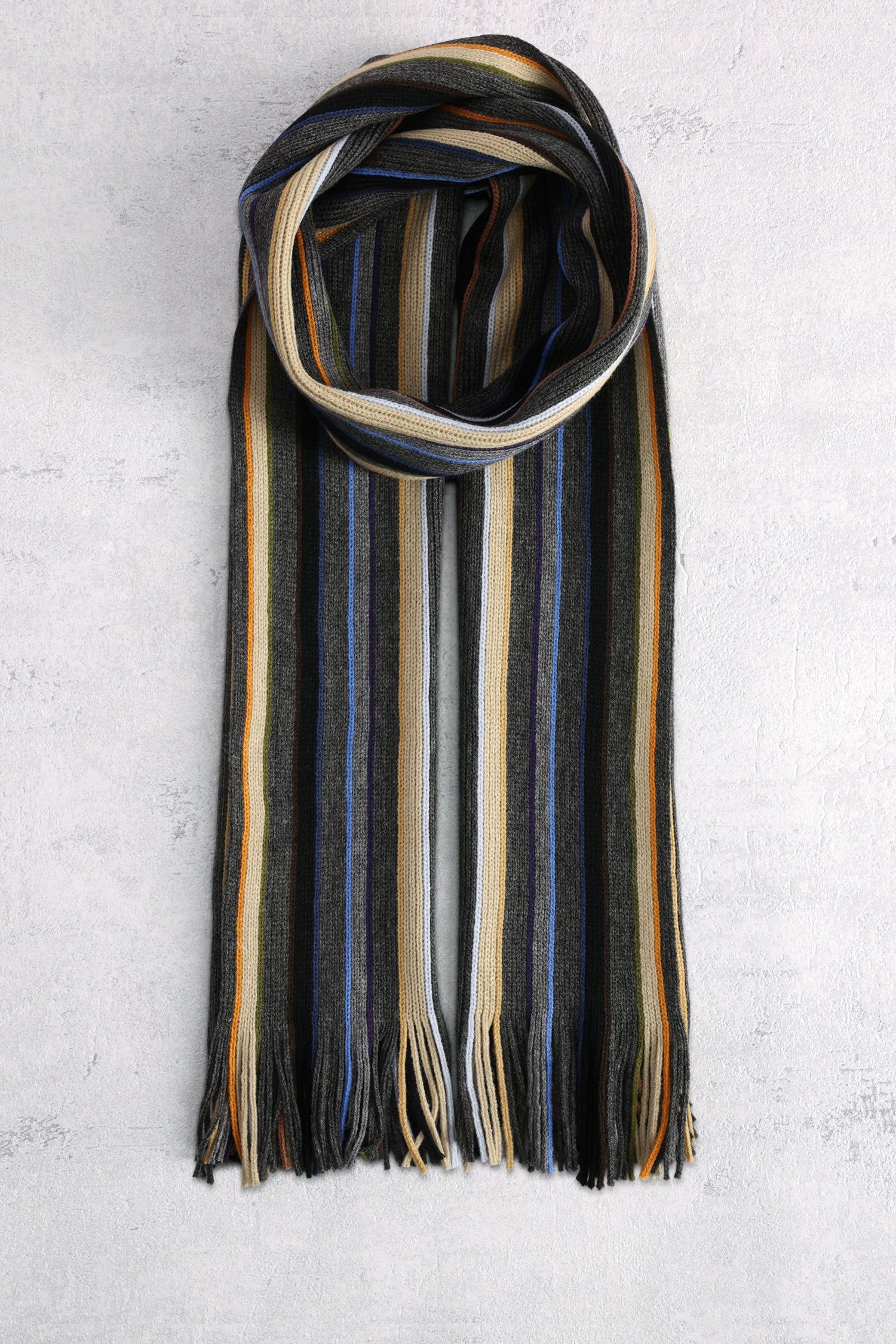 Voorkant van Kleurrijke gestreepte sjaal door Liberty Island voor Heren