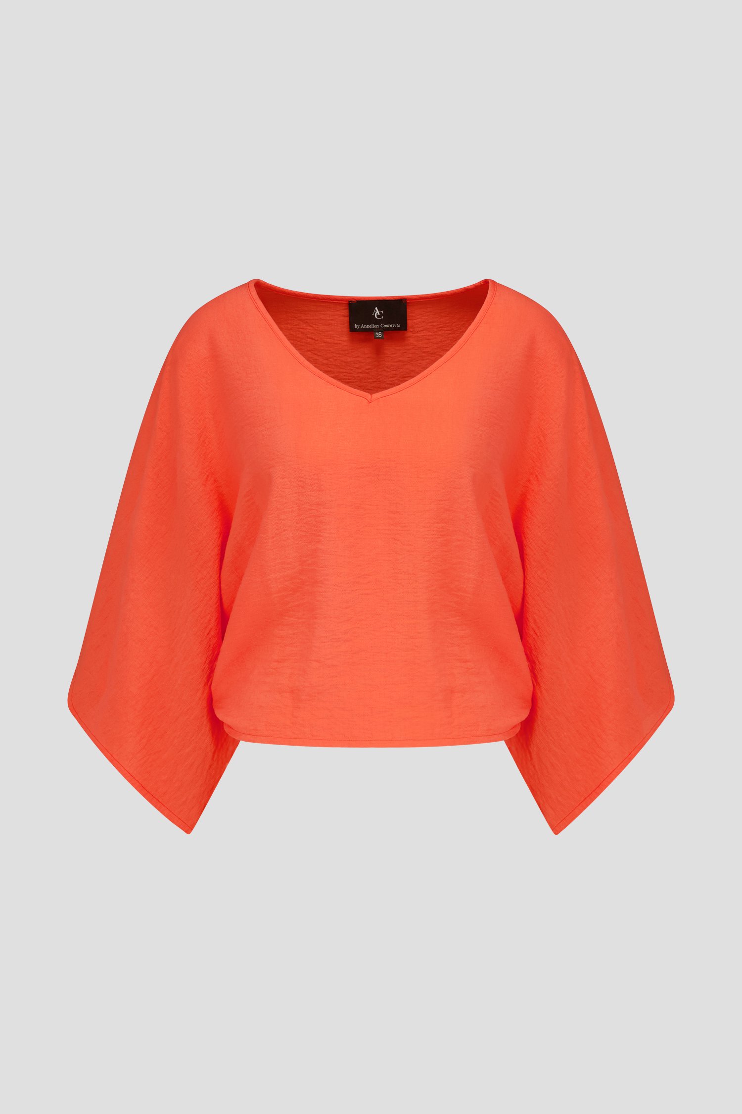 Koraalrode blouse  van AC by Annelien Coorevits voor Dames