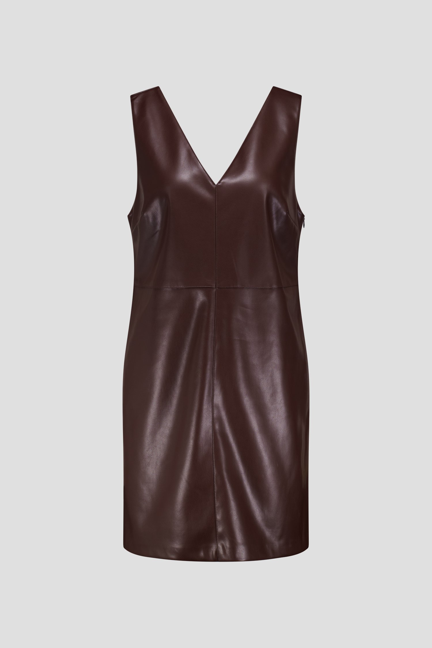 Productfoto 1 van Kort bruin leather look kleedje door Louise voor Dames