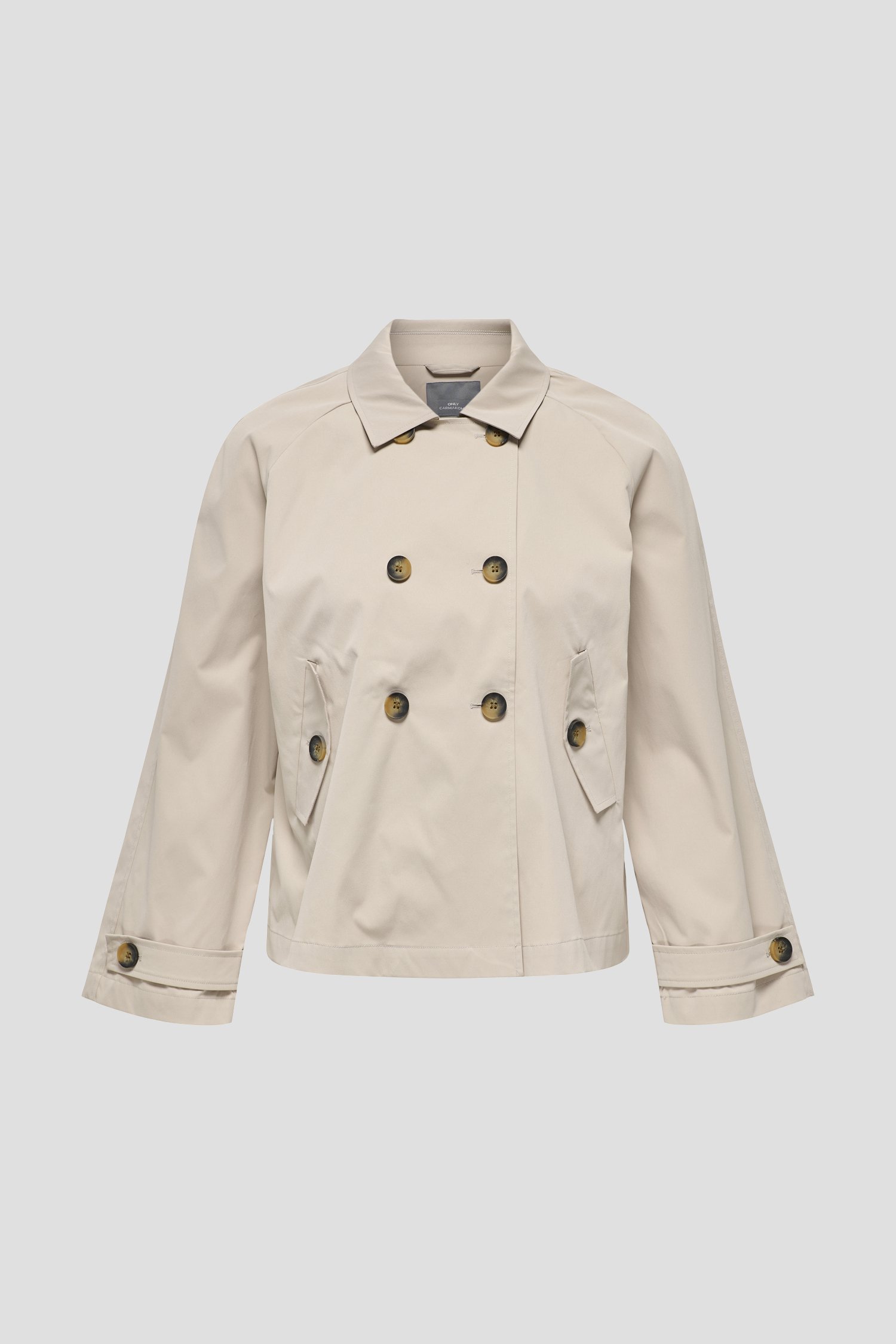 Korte beige trenchcoat van Only Carmakoma voor Dames