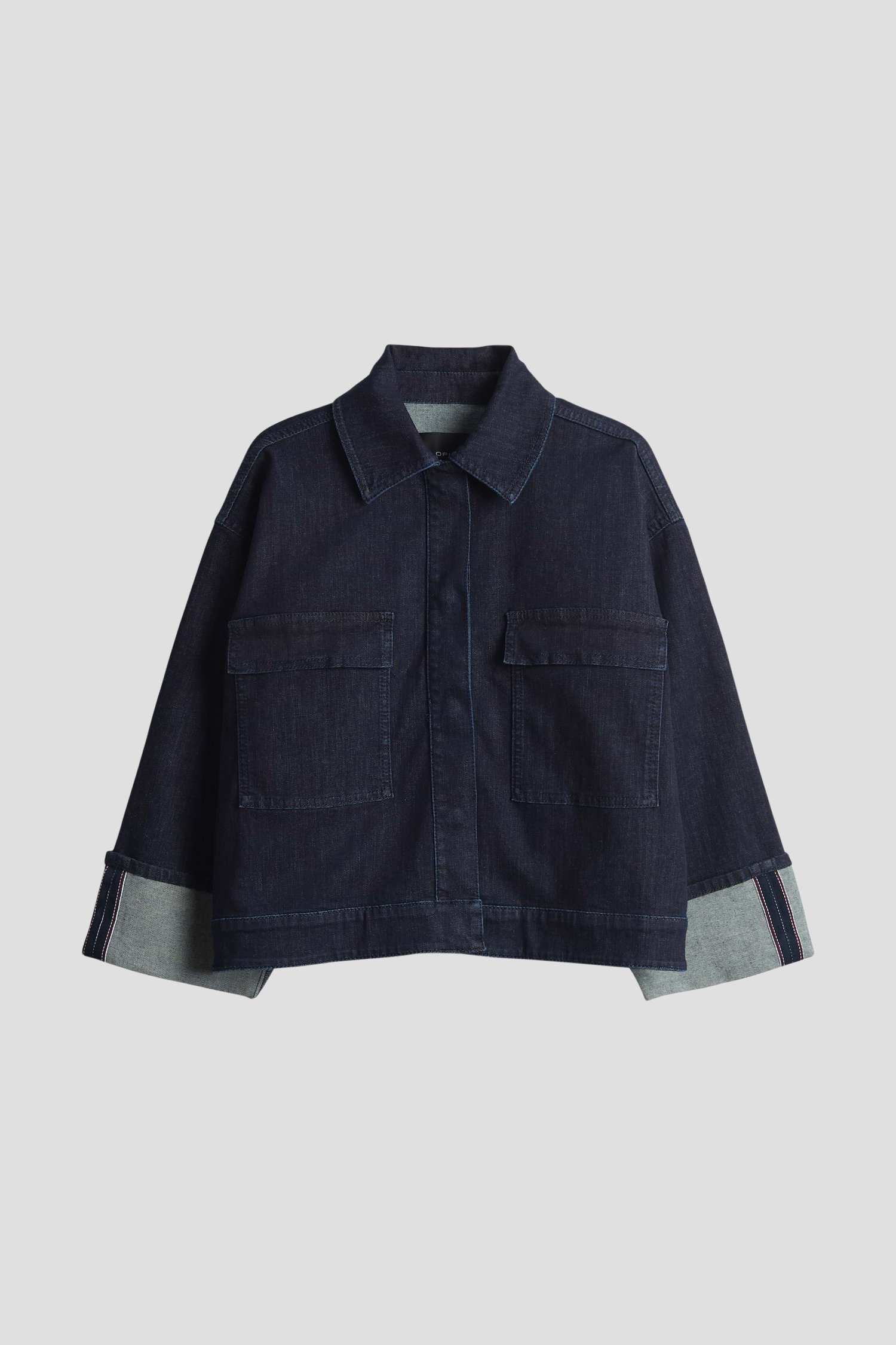 Productfoto 1 van Korte donkerblauwe jeansvest door Opus voor Dames