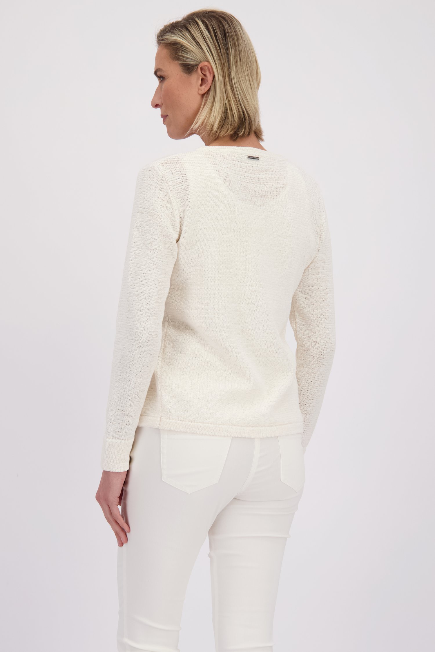 Achterkant van Korte witte cardigan  door Claude Arielle voor Dames