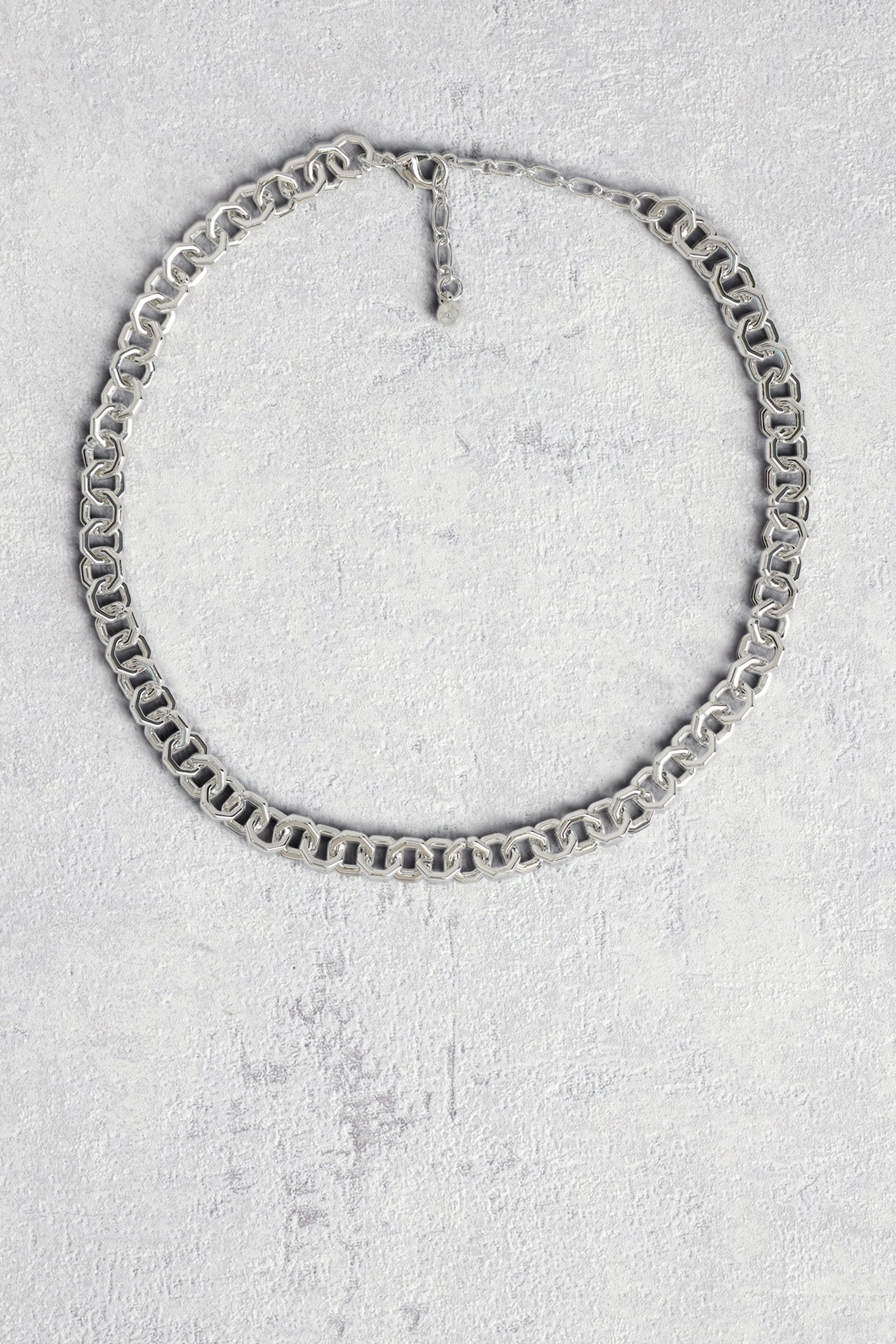 Korte zilveren schakelketting van Liberty Island voor Dames
