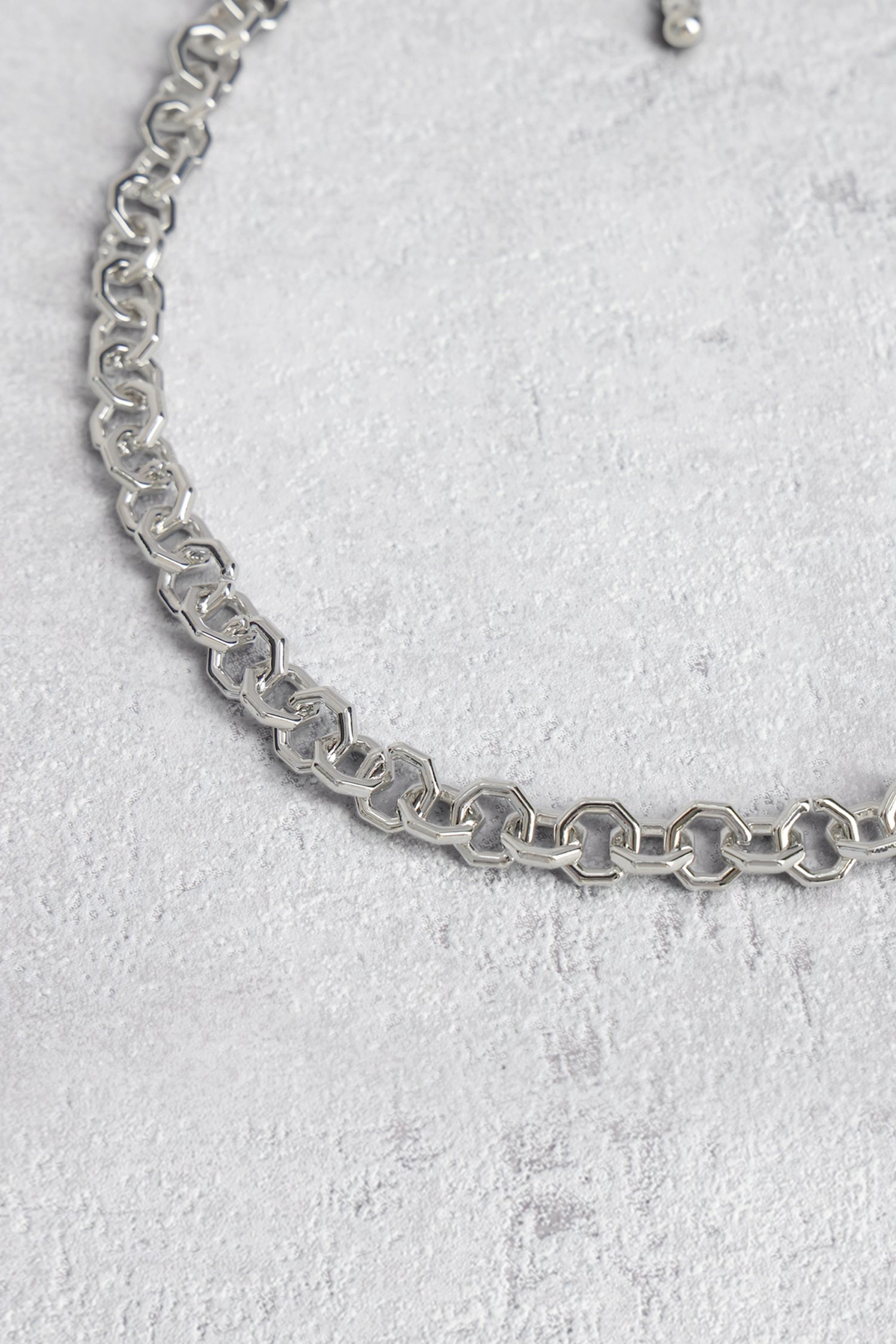 Korte zilveren schakelketting van Liberty Island voor Dames