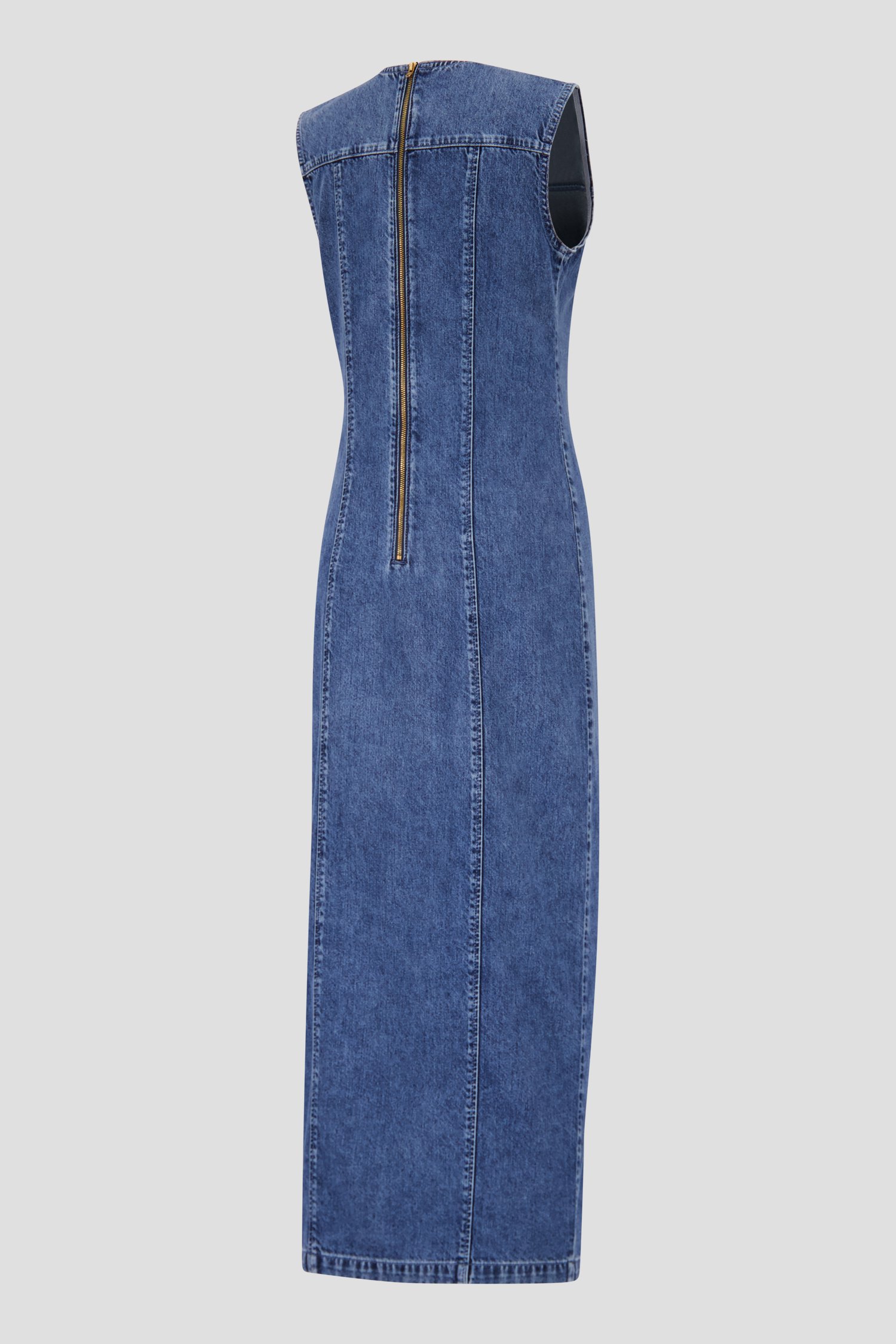 Lang blauw jeanskleedje met split van Liberty Island Denim voor Dames